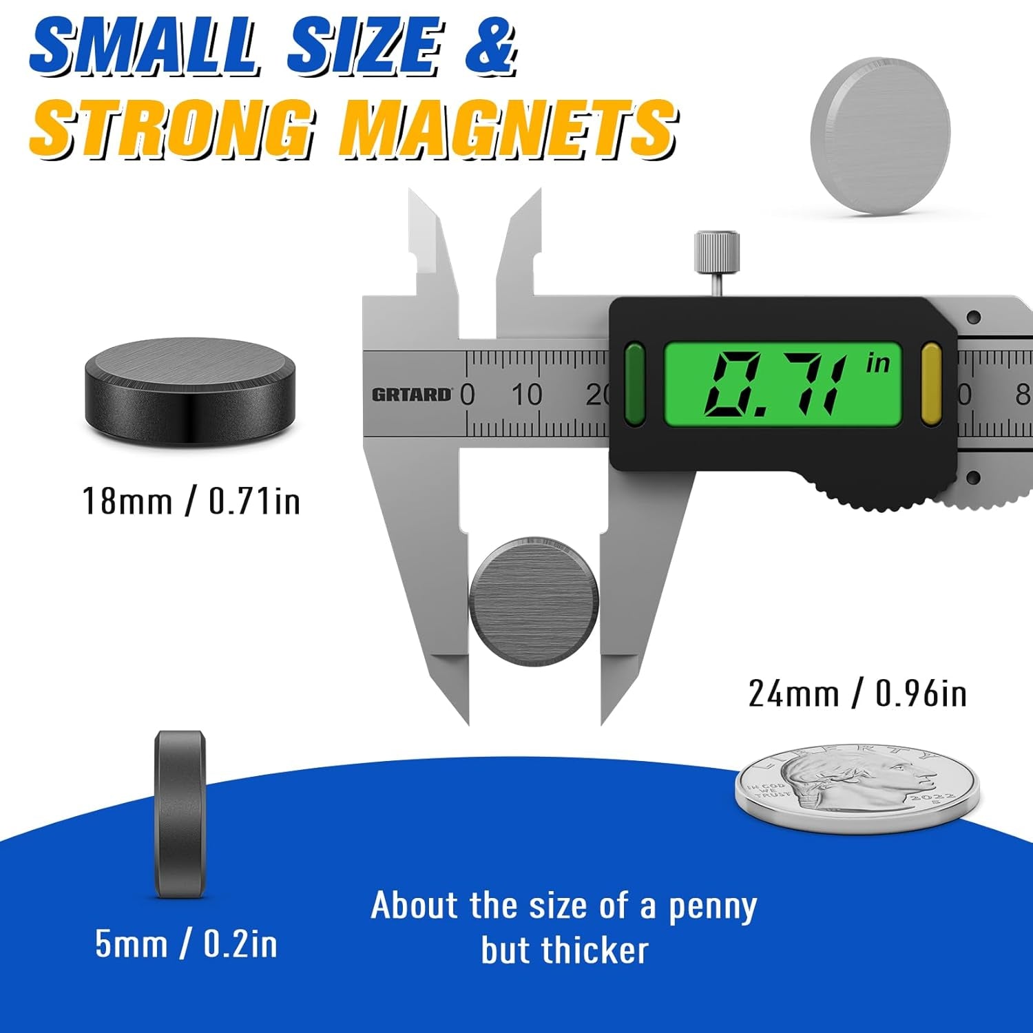 100 Pack Ceramic Magnets for Crafts, Small round Disc Crafts Magnets with Adhesive Backing, Flat Circle Ferrite Industrial Magnets for Refrigerator, DIY, Crafts, Classroom,Science Projects (18X5Mm)