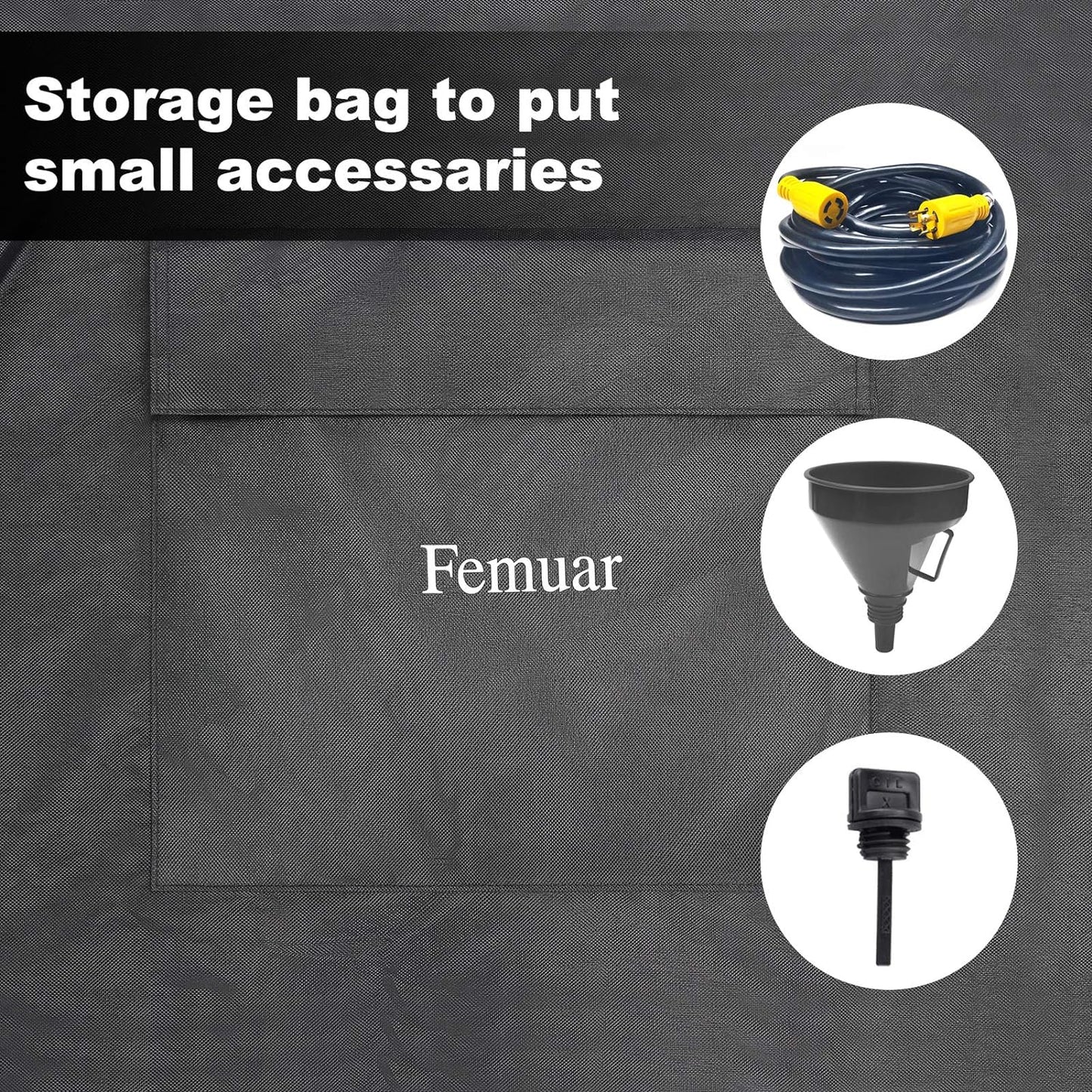 Outdoor Generator Covers Waterproof Heavy Duty 600D Oxford Portable Generator Cover Universal for 3000-5000 Watt Portable Generators ,26X20X20In