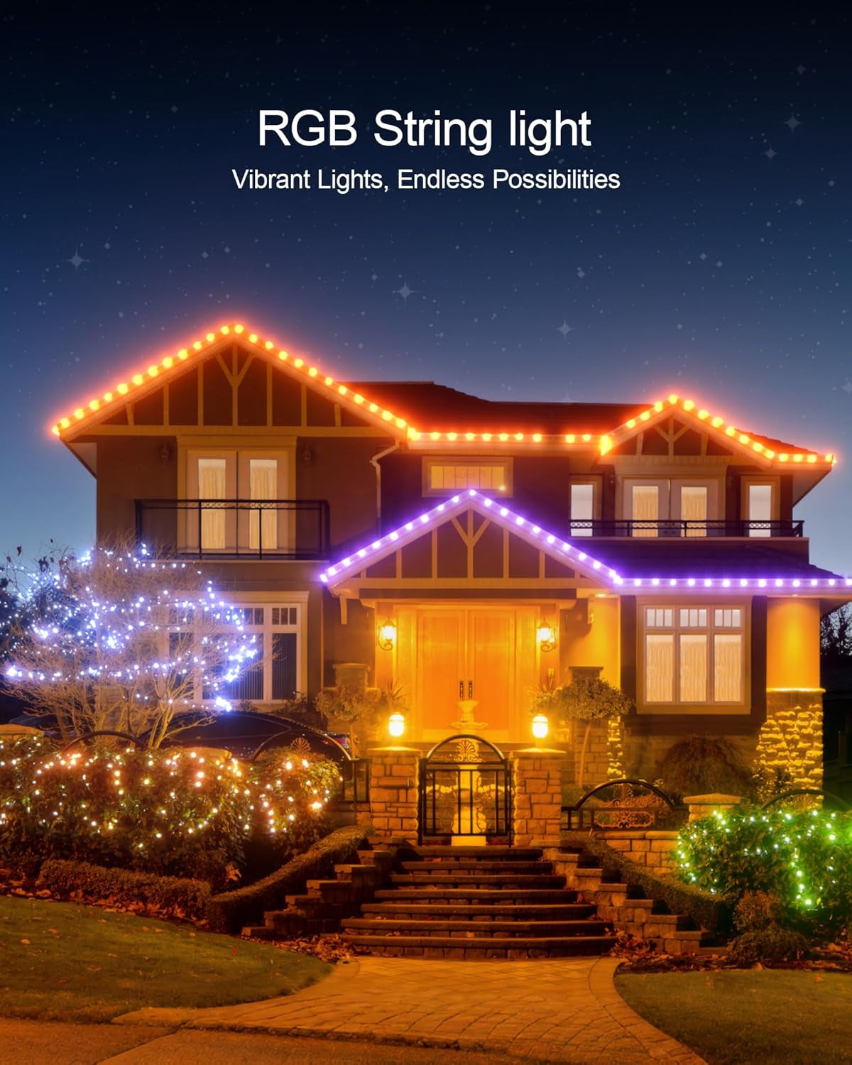 Fairy Lights 32.8 Ft USB Powered RGB String Lights with Remote & APP Control, 8 Modes, Waterproof Copper Wire LED Twinkle Lights, Timer Function, Ideal for Christmas, Weddings, and Parties