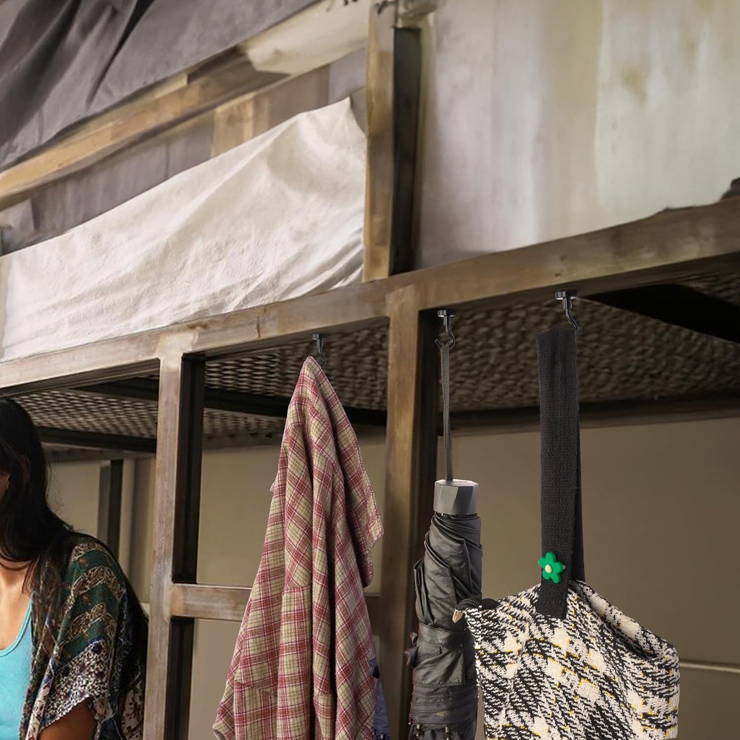 10Pack Black Magnetic Hooks Heavy Duty, Neodymium Magnet Hooks for Cruise, Strong Magnetic Hooks for Hanging, Magnets with Hooks for Home, Kitchen, Workplace, Office -25LBS