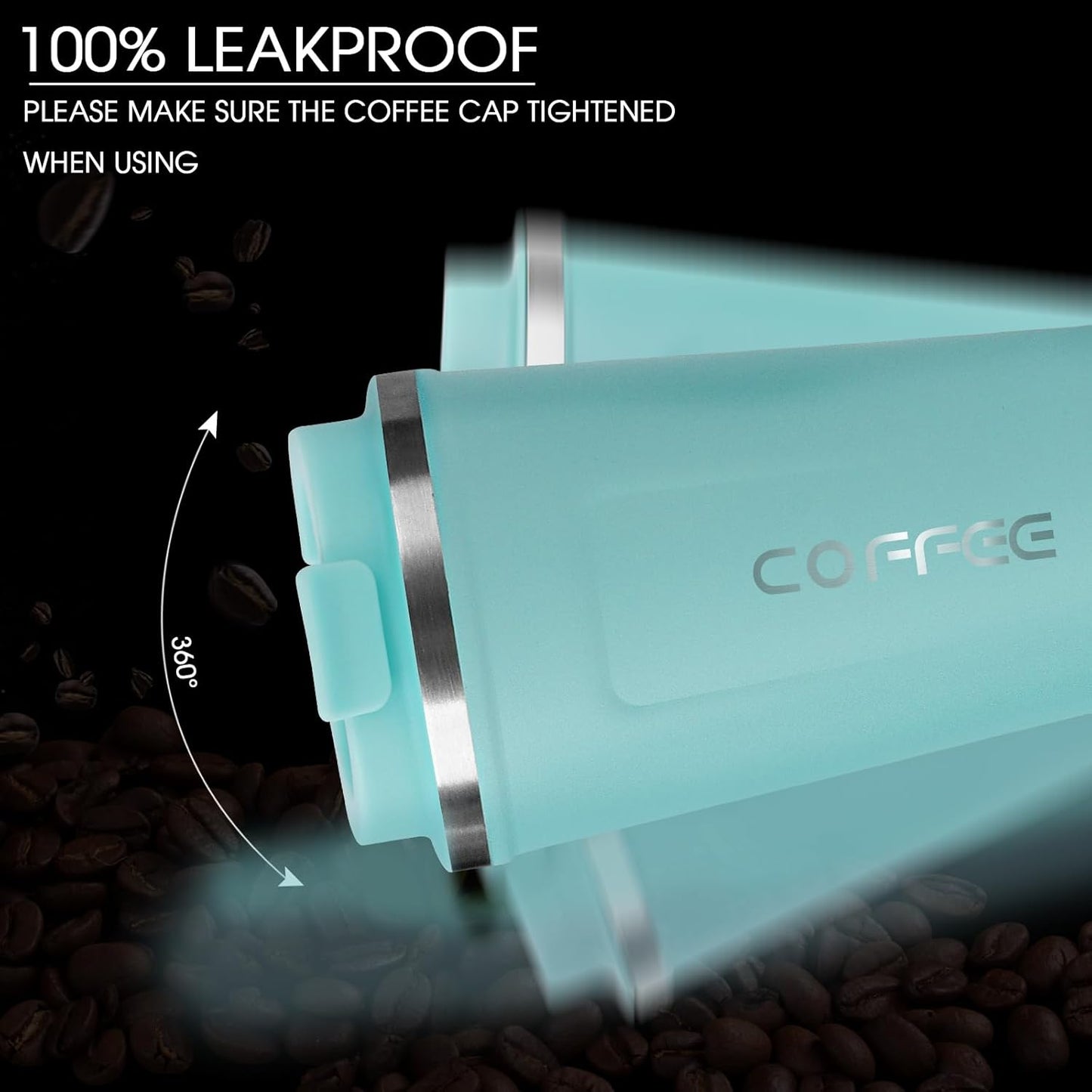 12 Oz Stainless Steel Vacuum Insulated Tumbler - Coffee Travel Mug Spill Proof with Lid - Coffee Cups for Keep Hot/Ice Coffee,Tea and Beer