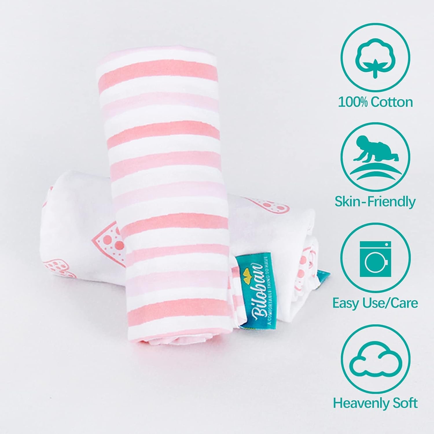 Nursing Pillow Cover 2 Pack for Boppy Pillow 100% Stretchy Cotton Large Zipper Super Soft & Breathable Infant Support Breastfeeding Cover for Moms or Little Girl Gifts