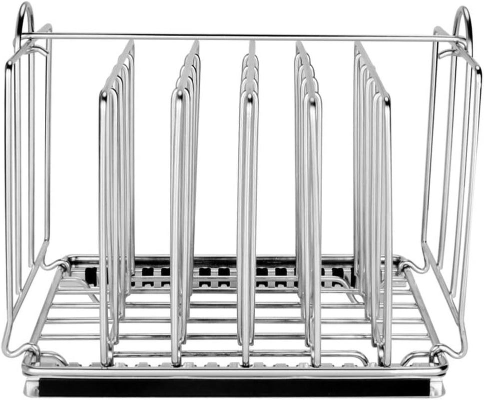 Weighted Sous Vide Rack Divider, Improved Vertical Mount Stops Wobbling, 5 Detachable Stainless Steel Dividers and 2 Built-In Holder Dividers