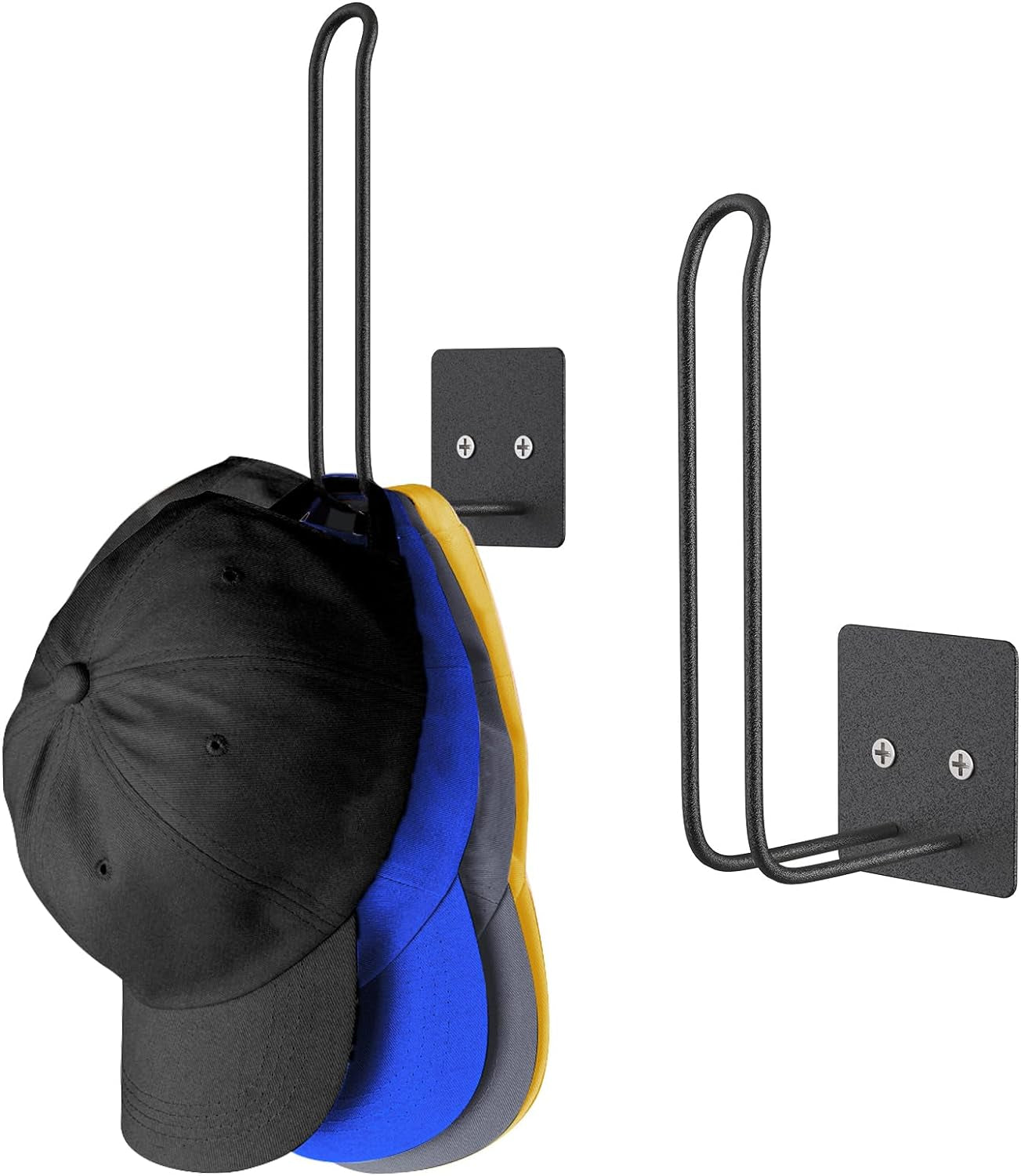 Bundle of 2 Pack Stainless Steel Hat Rack & 2 Pack Metal Hat Rack