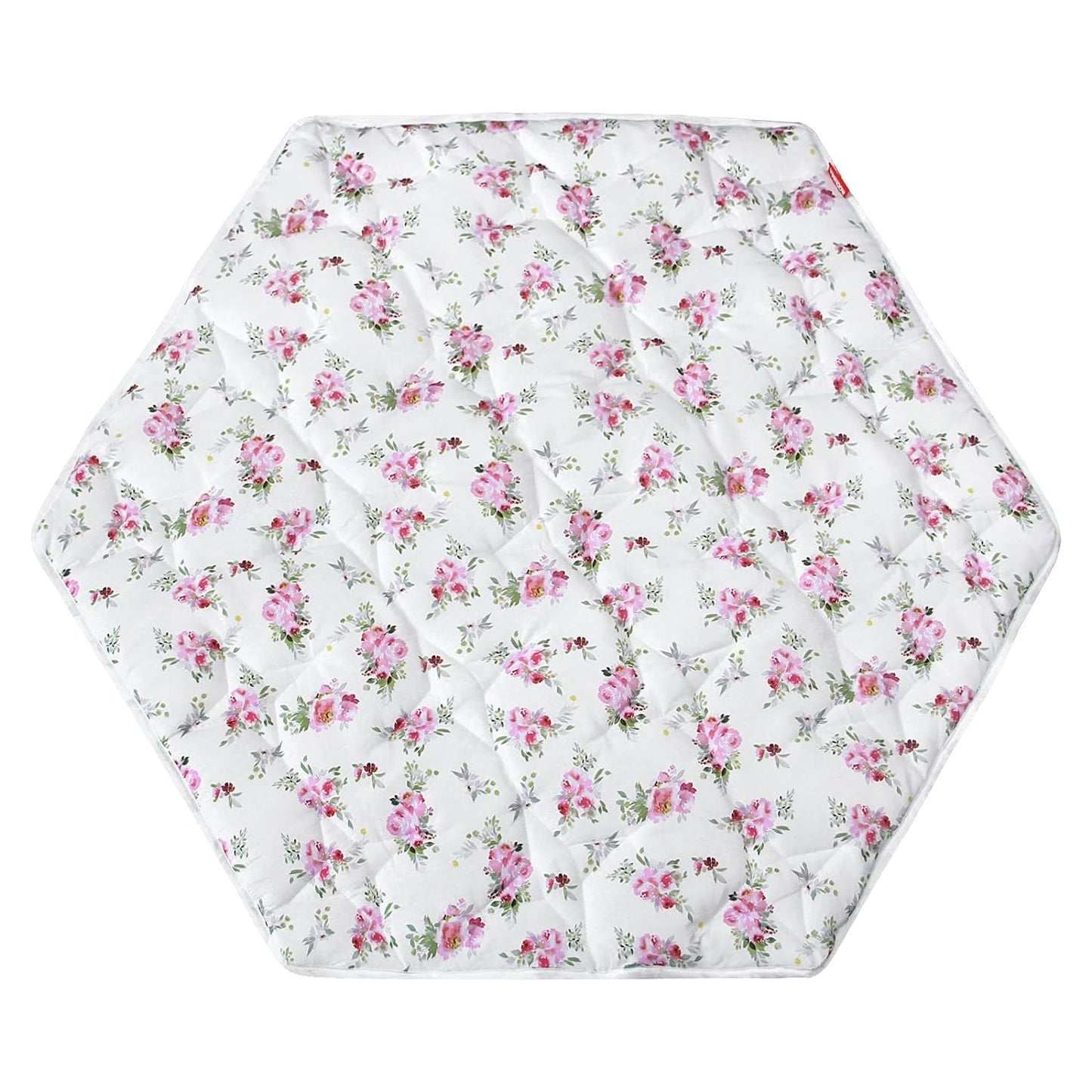 Hexagon Playpen Mat, Floral Print Baby Playmat Fits Regalo Portable Play Yard 48 Inch, Six Pannel Playpen Kids Tent Mat Hexagon Rug Mat