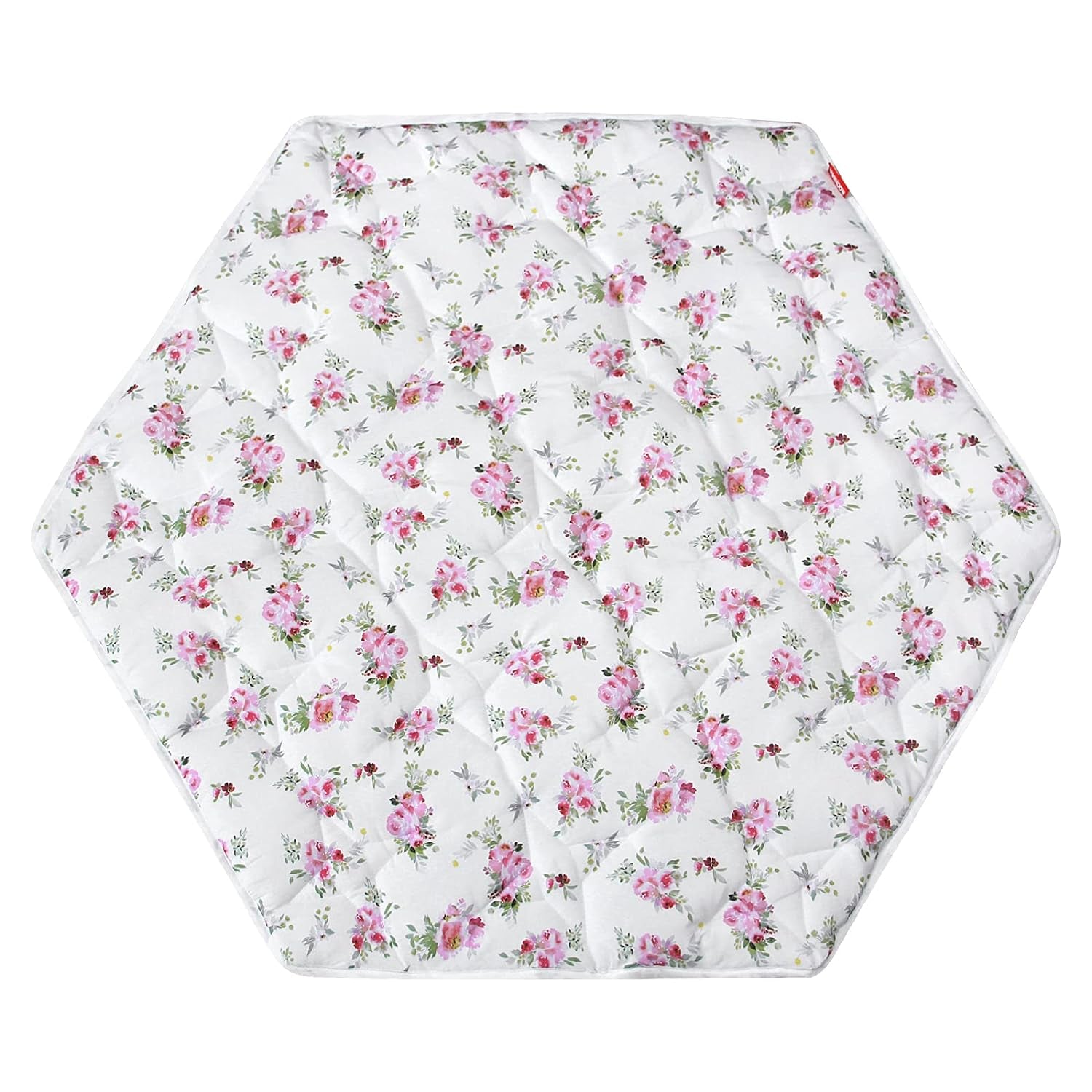 Hexagon Playpen Mat, Floral Print Baby Playmat Fits Regalo Portable Play Yard 48 Inch, Six Pannel Playpen Kids Tent Mat Hexagon Rug Mat