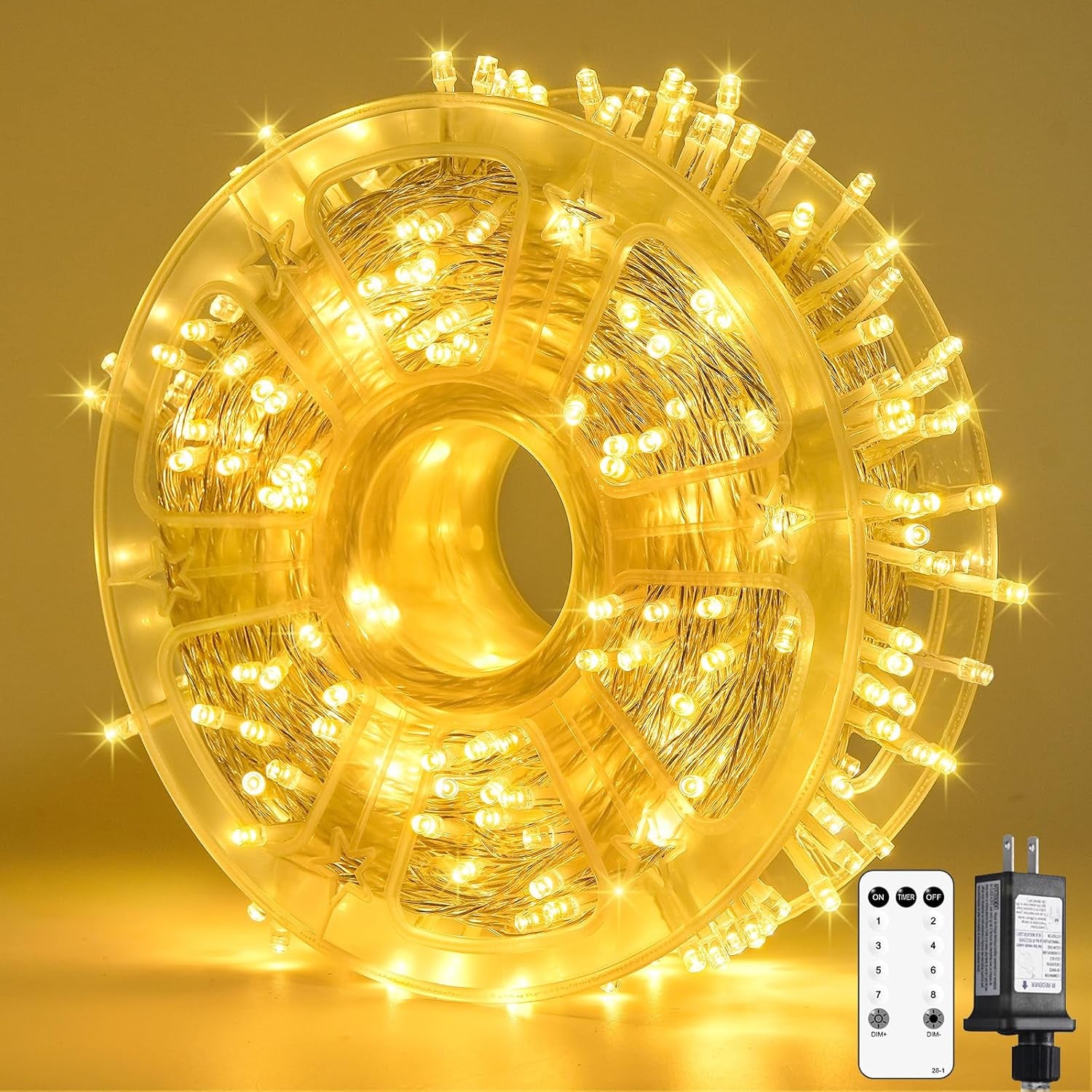 400 LED String Lights Indoor Outdoor Waterproof, 132 Ft Warm White Christmas Lights Plug in with Remote, 8 Modes Led String Lights for outside Patio Holiday Party Bedroom Classroom Decor