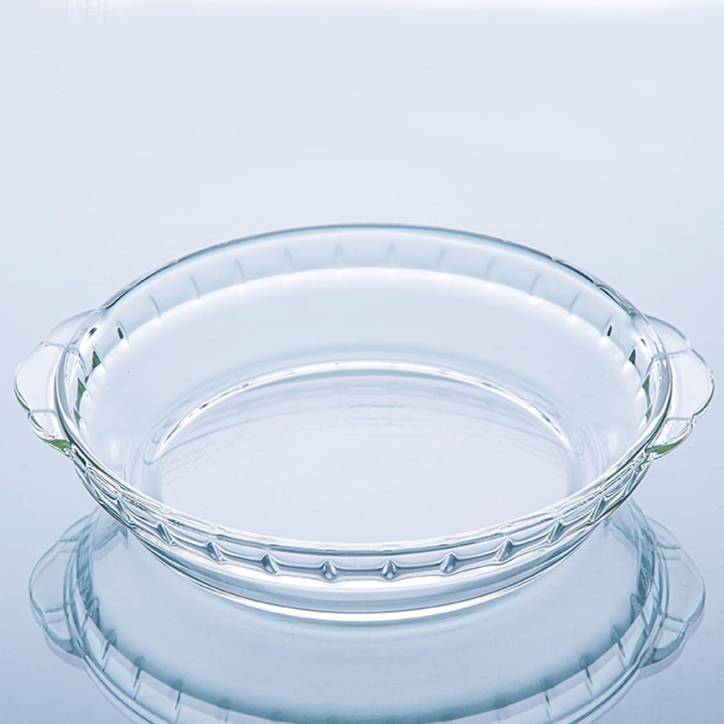 1 Pack round Glass Pie Pans for Baking round Baking Dishes with Handles for Apple Pie Pumpkin Pie Salads (Clear 7In)