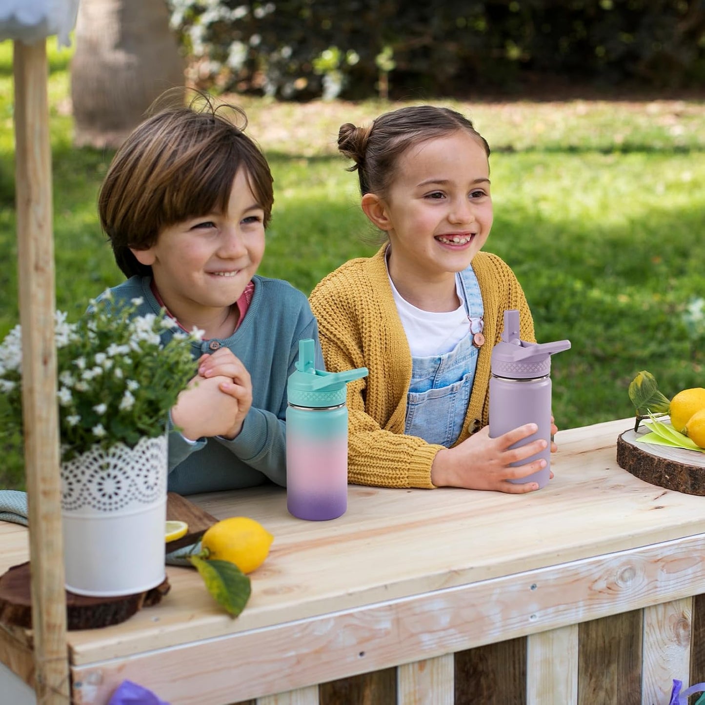 12 Oz Toddler Bottle, Kids Water Bottle for School Boys&Girls with Straws Lids, 304 Stainless Steel Vacuum Insulated Thermos, Bpa-Free, Navy Blue
