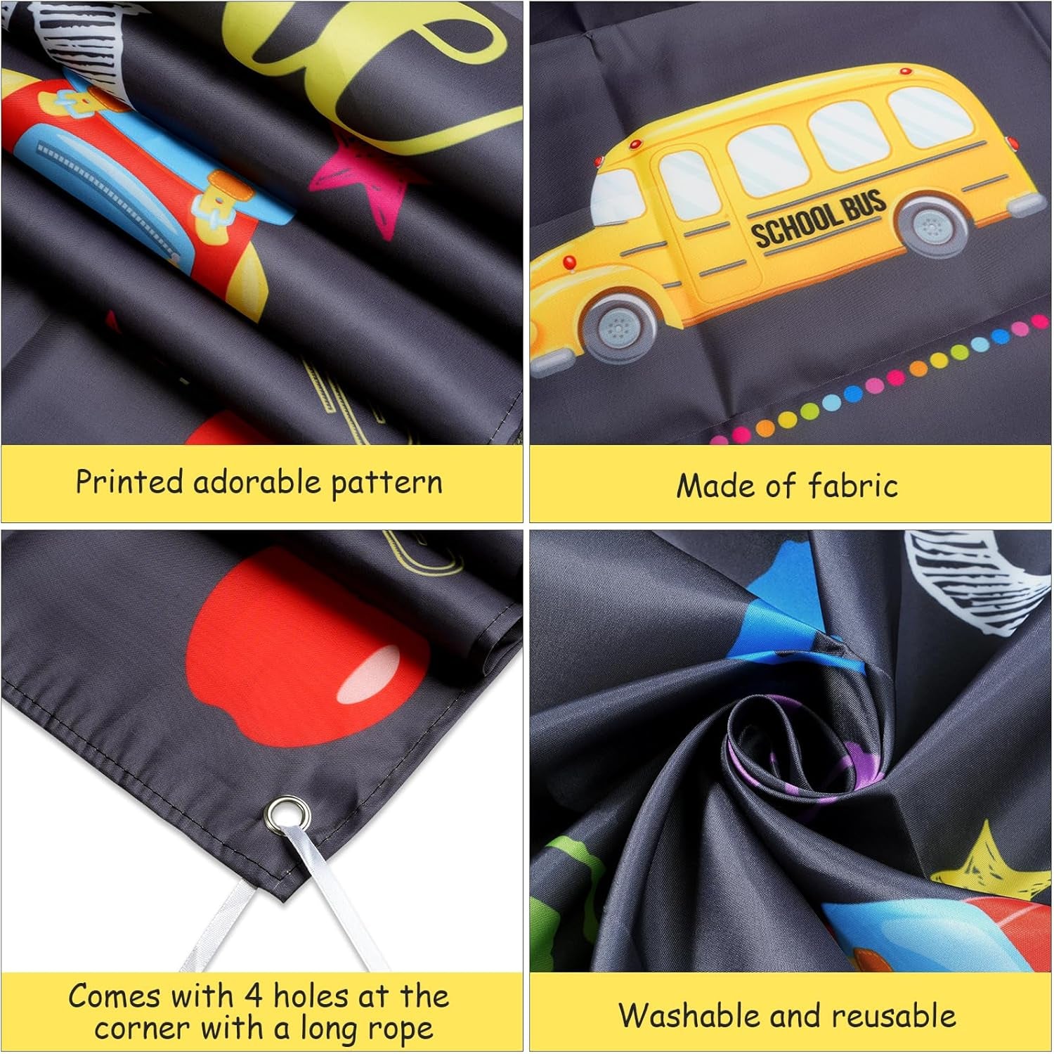 Bienvenidos De Regreso a Clases Banner Spanish Welcome Back to School Banner Door Cover Polyester Hanging Banner Backdrop Porch Sign for First Day of School Classroom Decorations, 70.8 X 35.4Inch