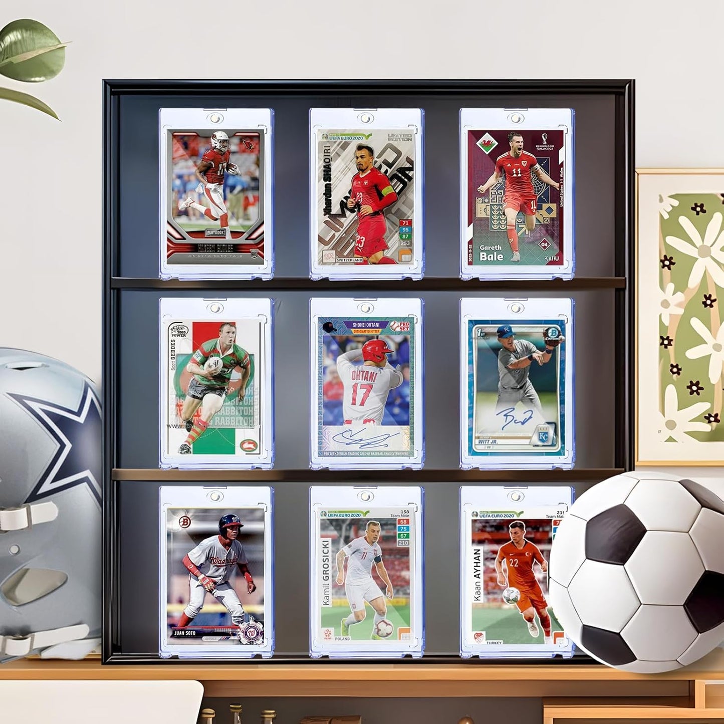 200Ct Magnetic Card Holder for Trading Cards,35Pt One Touch Card Holder,Uv Protectors Hard Plastic,Display Card Case,Baseball Cards Holder for Sports,Football,Game,Mtg (200 Pack)