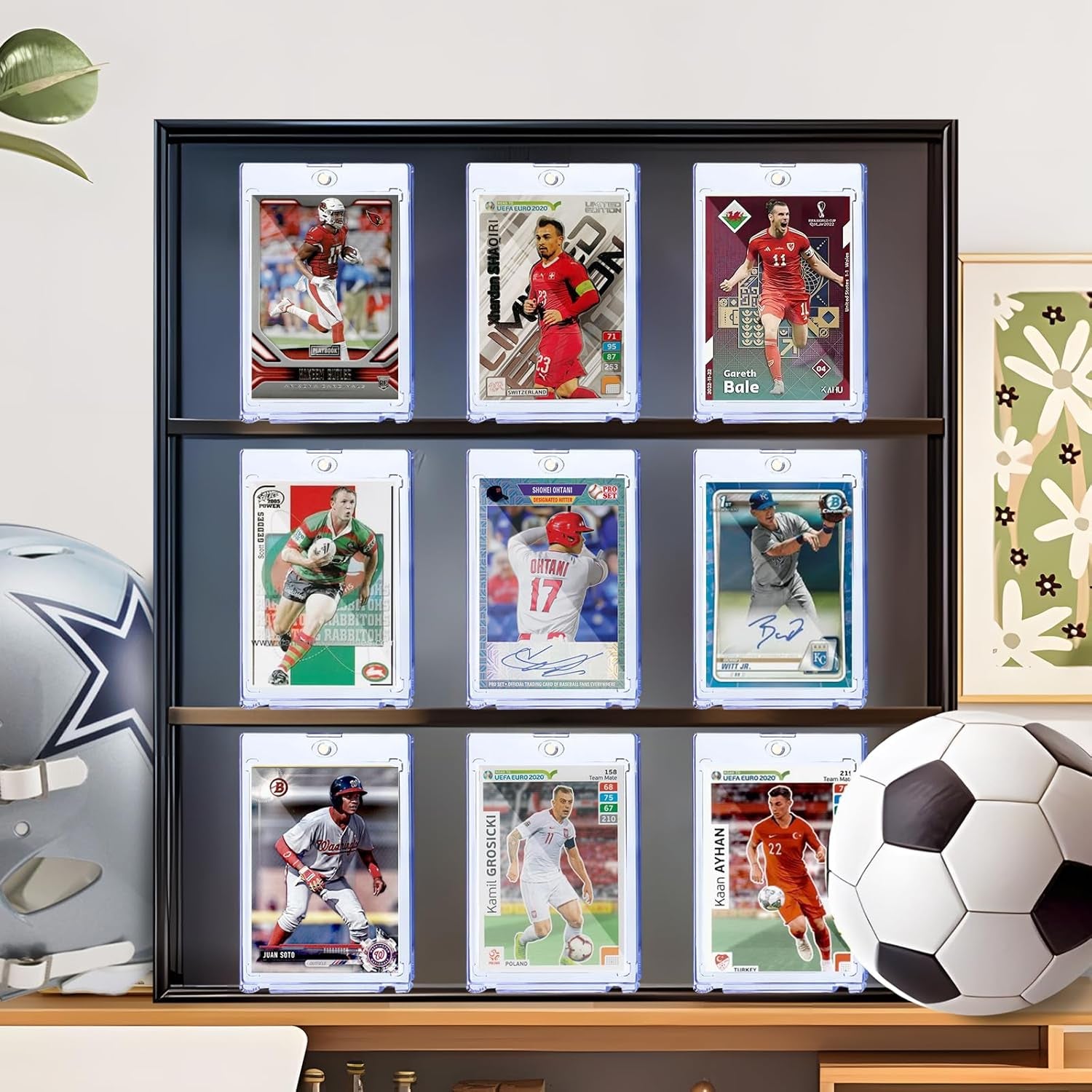 200Ct Magnetic Card Holder for Trading Cards,35Pt One Touch Card Holder,Uv Protectors Hard Plastic,Display Card Case,Baseball Cards Holder for Sports,Football,Game,Mtg (200 Pack)