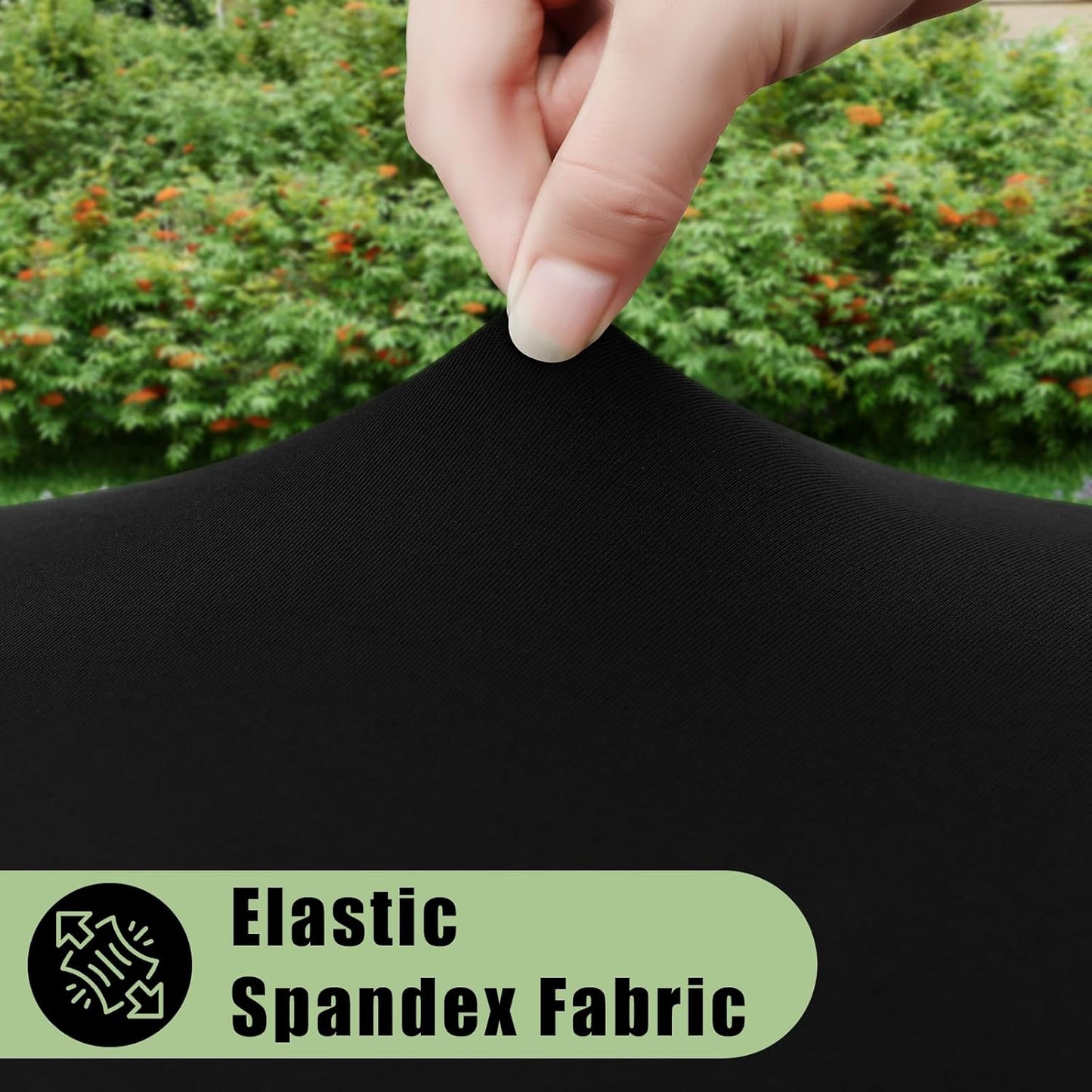 2 Packs round Spandex Tablecloths, Stretch Elastic Tablecloth Cover Fitted for 18"-24" round Tables, Waterproof Polyester Washable Table Cloth for Dining, Party, Outdoor and Indoor, Black