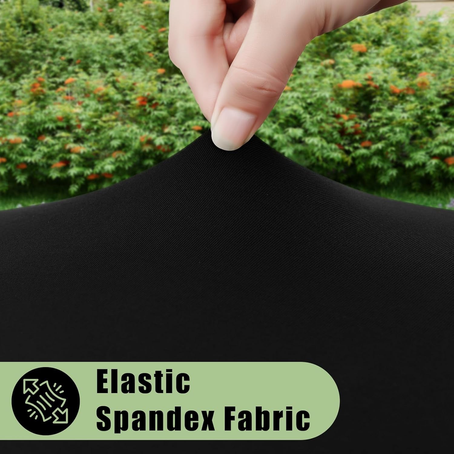 2 Packs round Spandex Tablecloths, Stretch Elastic Tablecloth Cover Fitted for 18"-24" round Tables, Waterproof Polyester Washable Table Cloth for Dining, Party, Outdoor and Indoor, Black