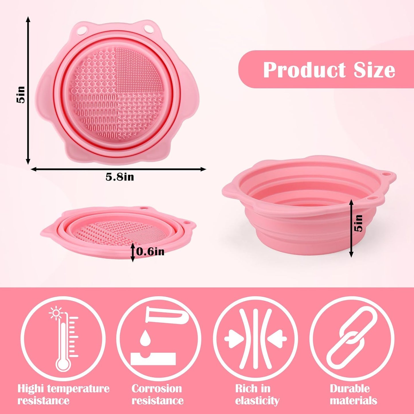 Paint Brush Cleaner Mat,Foldable Silicone Paint Brush Cleaner Bowl,Portable Cleaning Tool for Paintbrush,Painting Artist Accessories