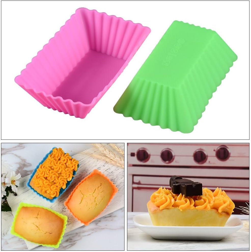 Silicone Baking Cups Cupcake Liners - 24 Pcs Reusable Silicone Molds Including Round, Rectanguar, Square, Flower Food Grade Silicone