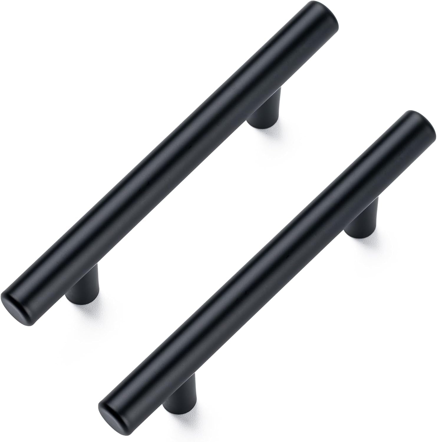 10 Pack Cabinet Pulls Matte Black Stainless Cabinet Handles, for Kitchen and Bathroom Cabinets, 5 Inch Length, 3 Inch Hole Center
