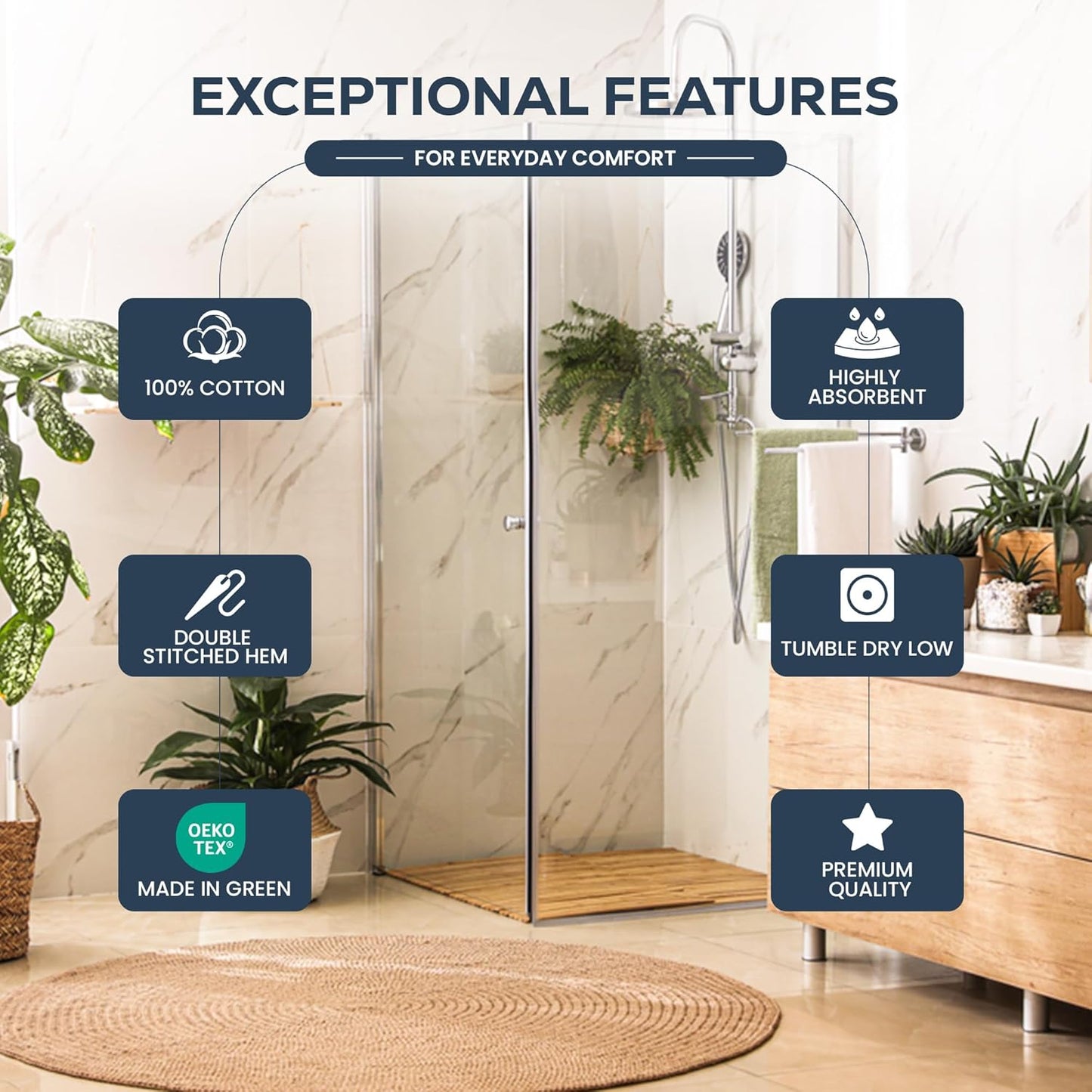 Cotton Bleach Proof Salon Towel 16 by 27 Inches, Bleach Safe Gym 100% Cotton Hand Towel, 24 Pack, Black