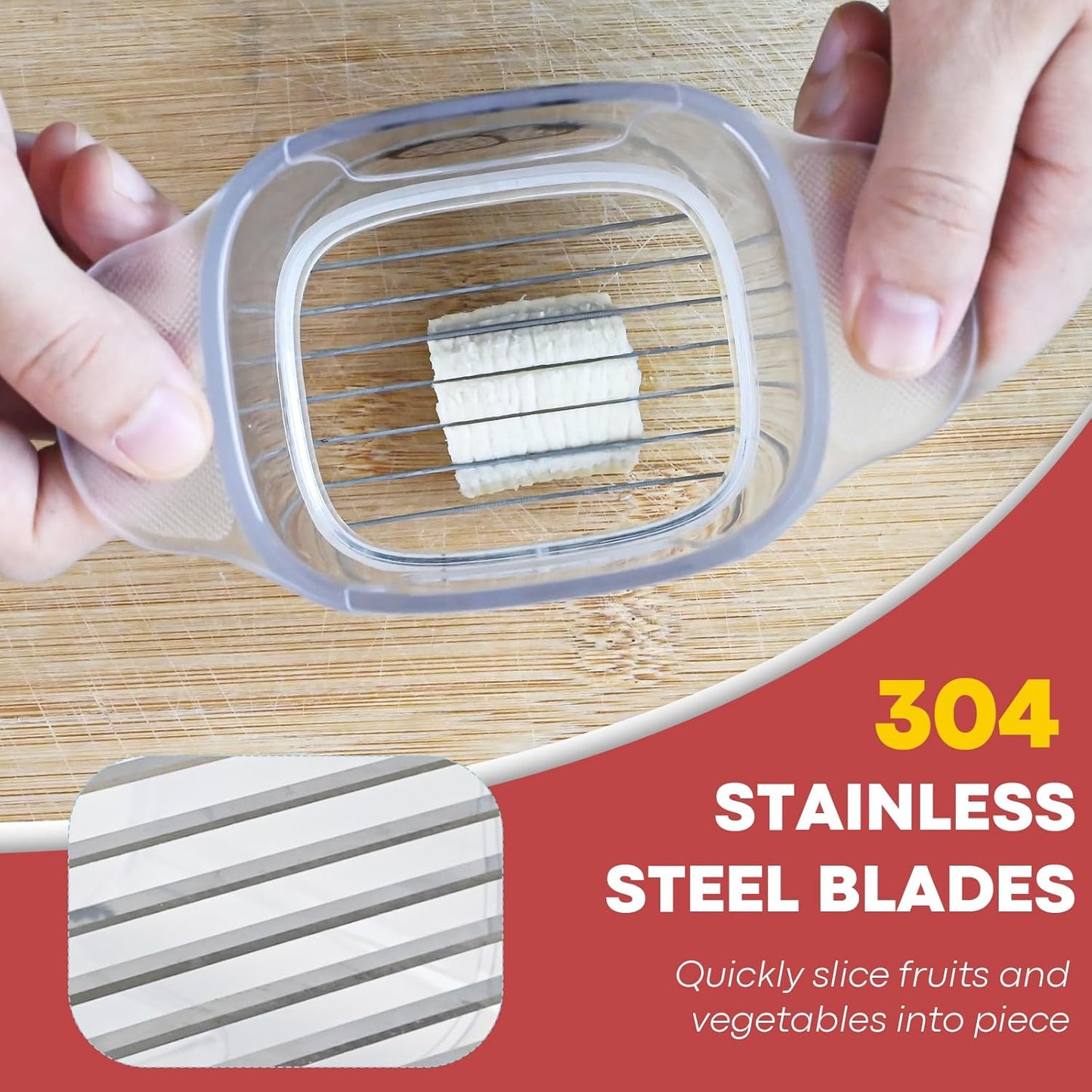 Upgrade Fruit Slicer, Multifunctional Strawberry Slicer with Cleaning Brush, Cup Slicers for Fruits and Vegetables (Red)
