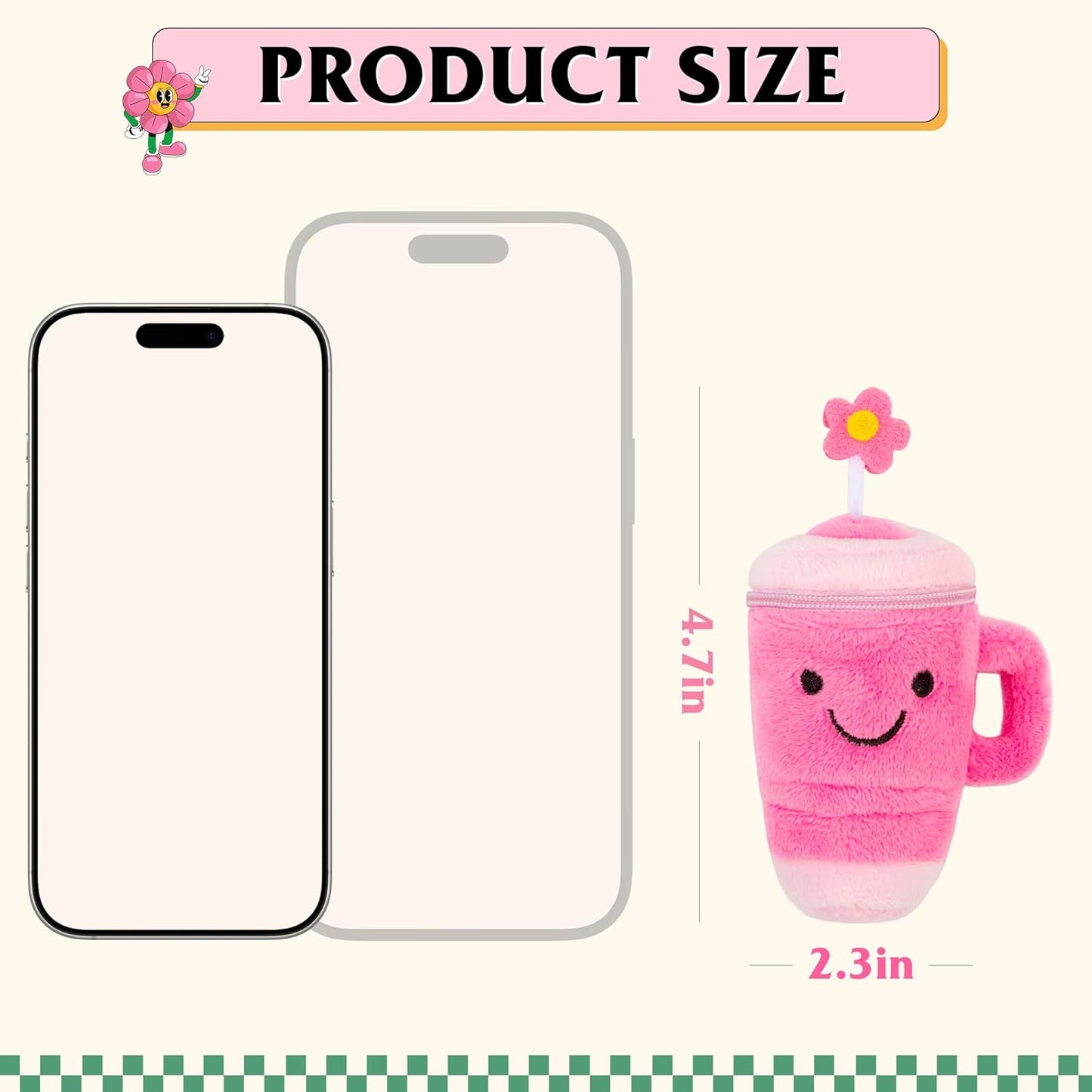 Plush Keychain Coin Purses, Chapstick Holder Key Chain Cute Kawaii Handmade Zipper Pouch, Bag Charms