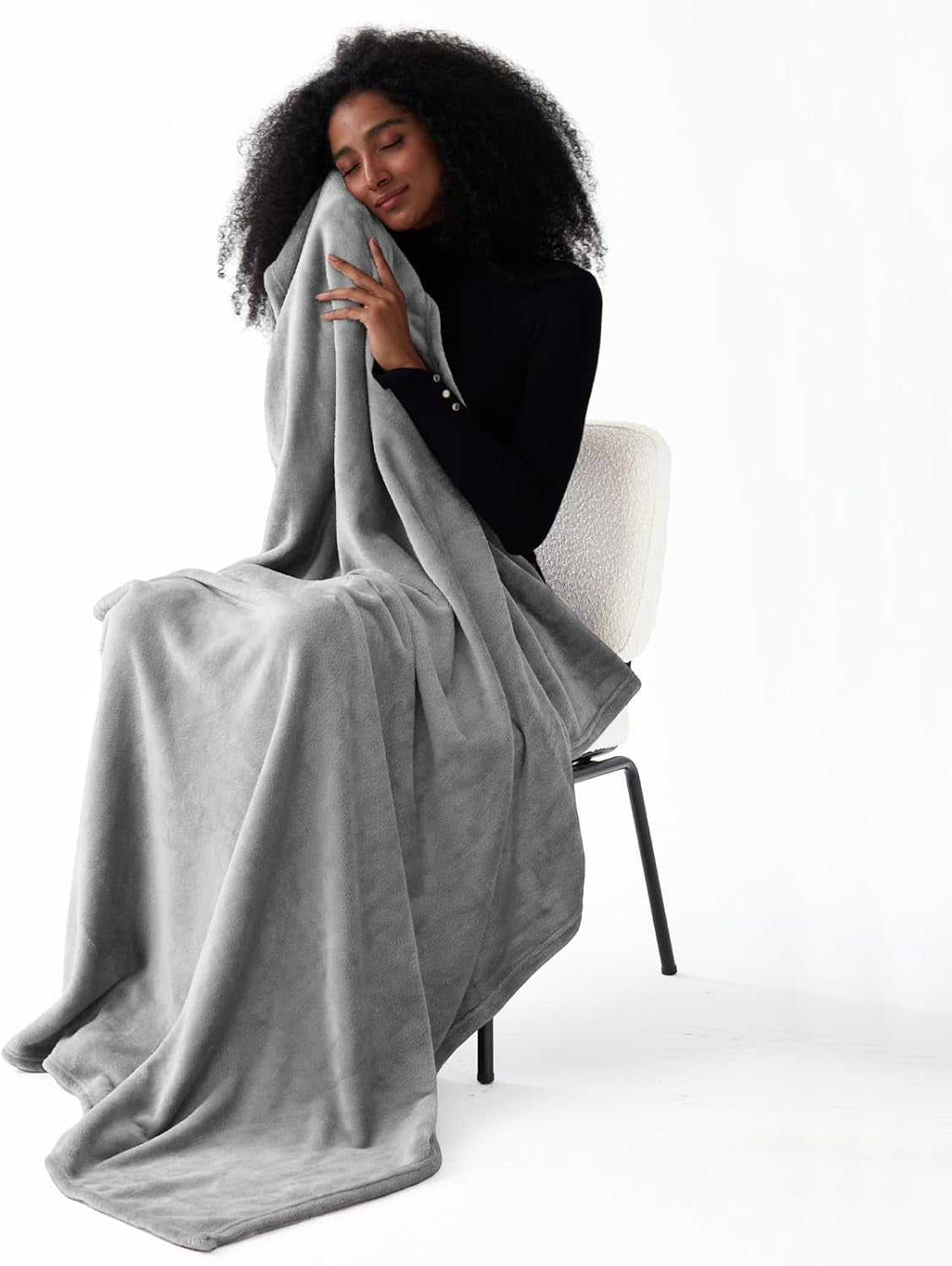 2-in-1 Travel Blanket and Pillow Set, Soft Flannel Airplane Throw with Luggage Strap, 65x40 Inches, Portable Compact Design with Carry Bag, Perfect for Travel Comfort