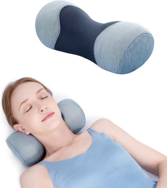 Small Neck Roll Pillow,Say Goodbye to Neck Pain, Cervical Memory Foam Pillow for Tension Muscle Relief, Contour Support, Shoulder Pain Relaxer with Breathable Pillowcase, Odorless