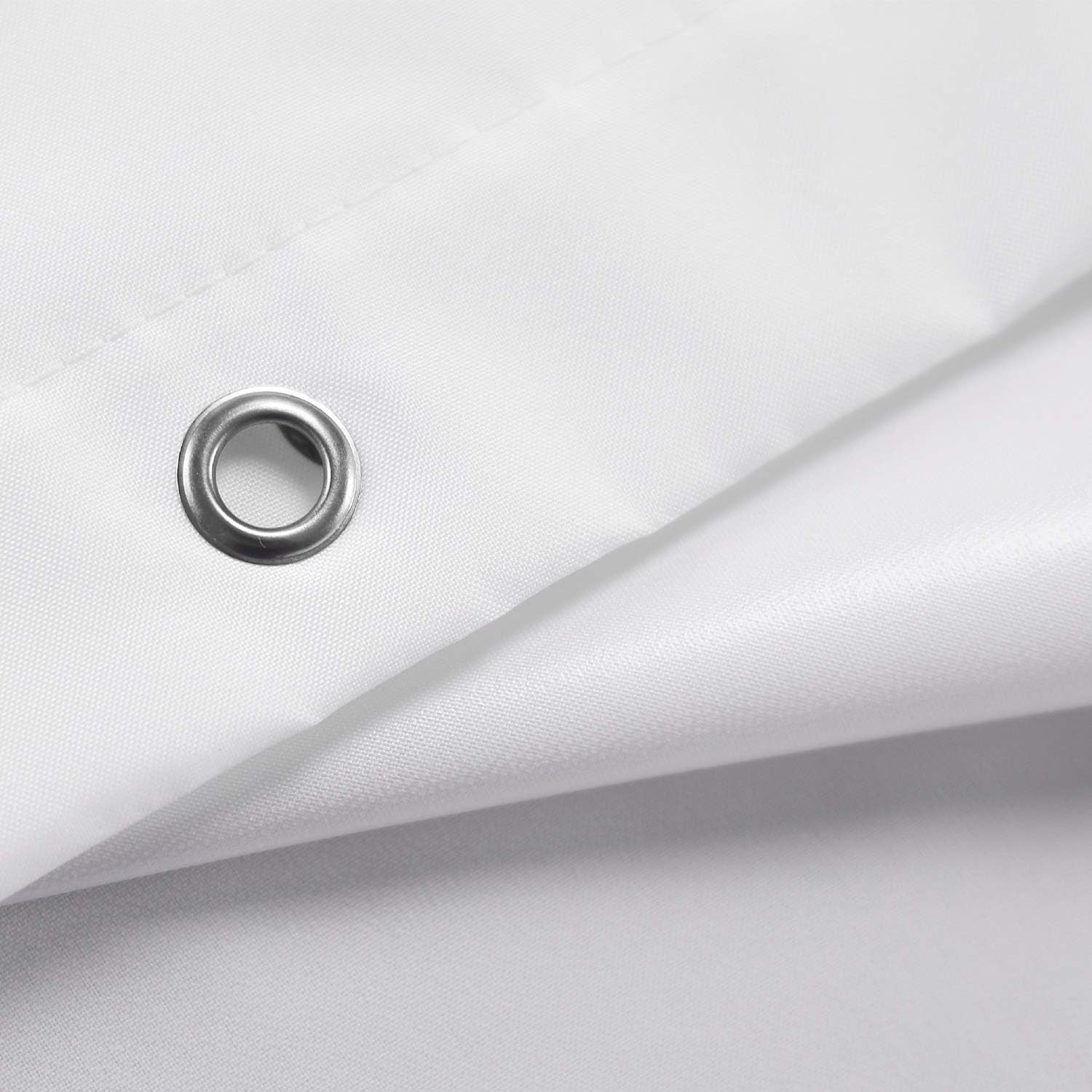 Nylon Hotel Shower Curtain or Liner, Machine Washable, Water Resistant, White, 72 X 72 Inches