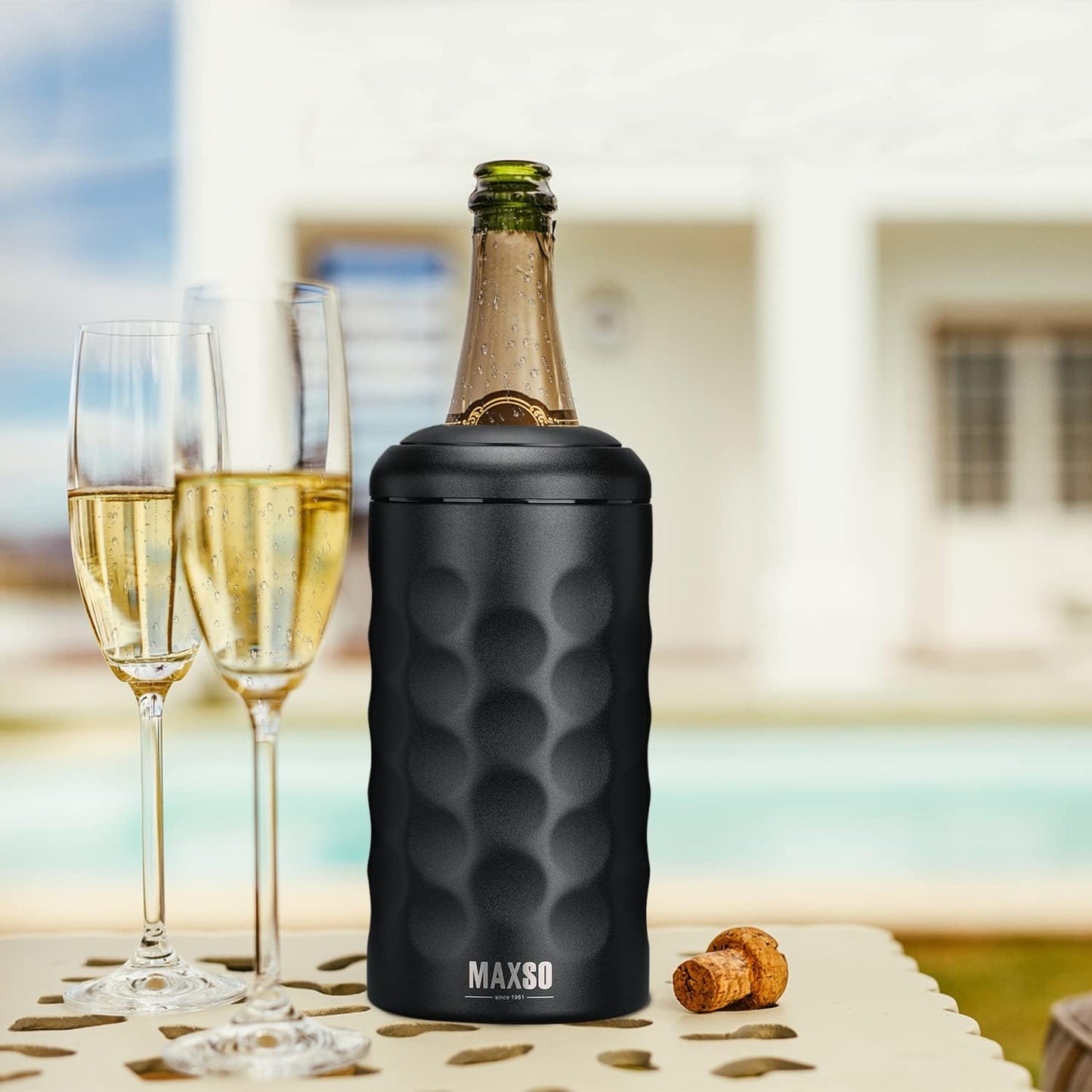 Wine Chiller Single Bottle Stainless Steel Iceless Cooler Insulated Wine Bottle Keep Wine Cold up to 6 Hours Fits Most Wine Bottles Gift for Wine Lovers Rapid and Portable