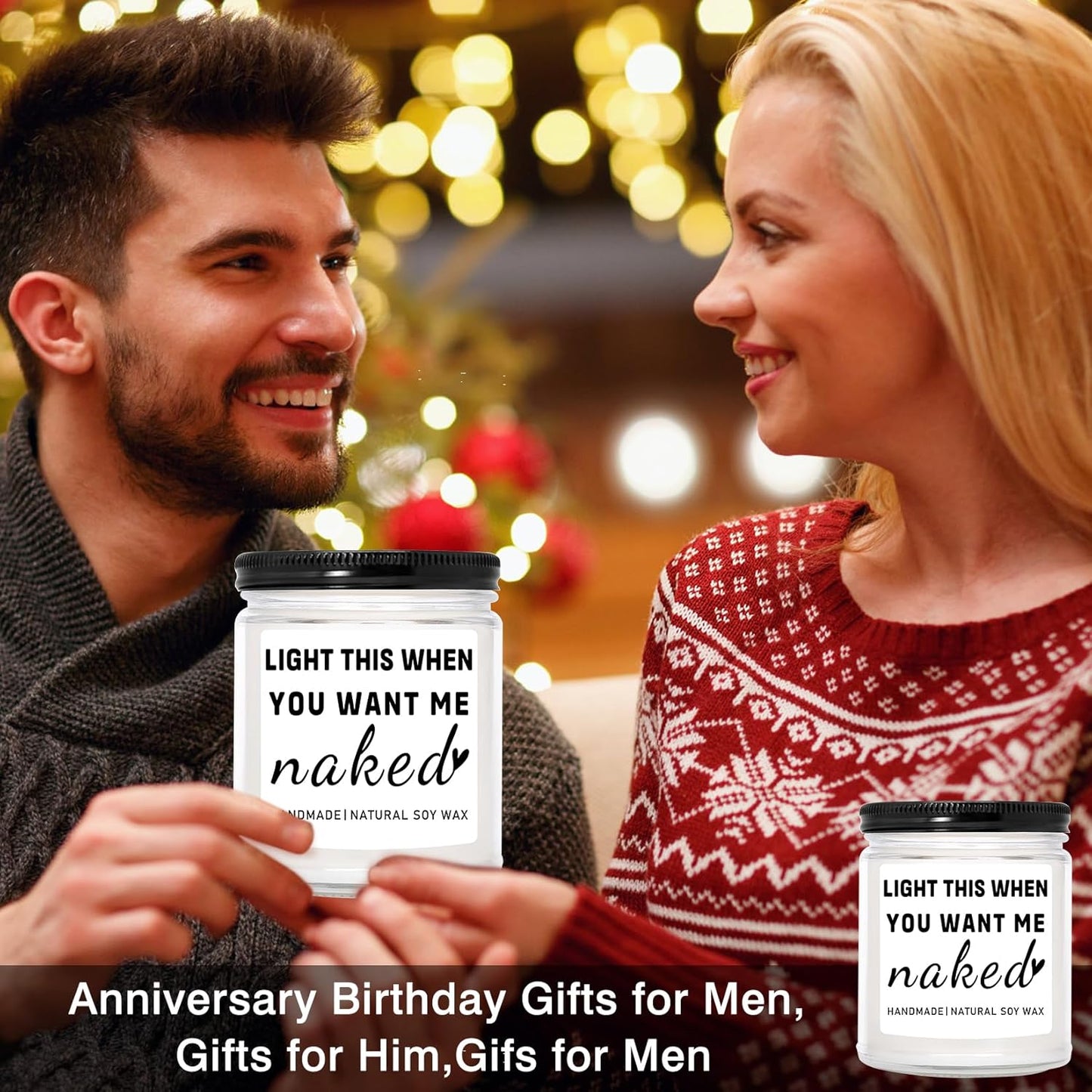 Gifts for Boyfriend Husband Men Couples, Funny Birthday Anniversary Wedding Valentines Christmas Romantic Gifts for Boyfriend, Husband, Men, Naughty Unique Lavender Candle