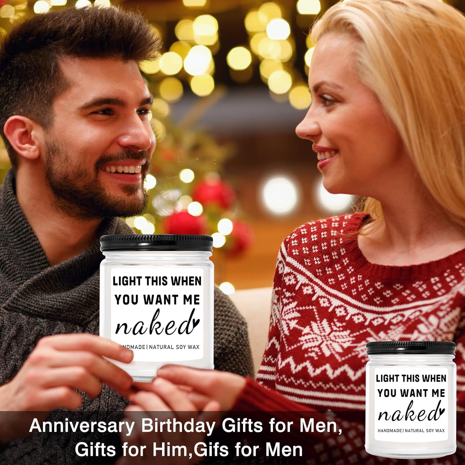 Gifts for Boyfriend Husband Men Couples, Funny Birthday Anniversary Wedding Valentines Christmas Romantic Gifts for Boyfriend, Husband, Men, Naughty Unique Lavender Candle