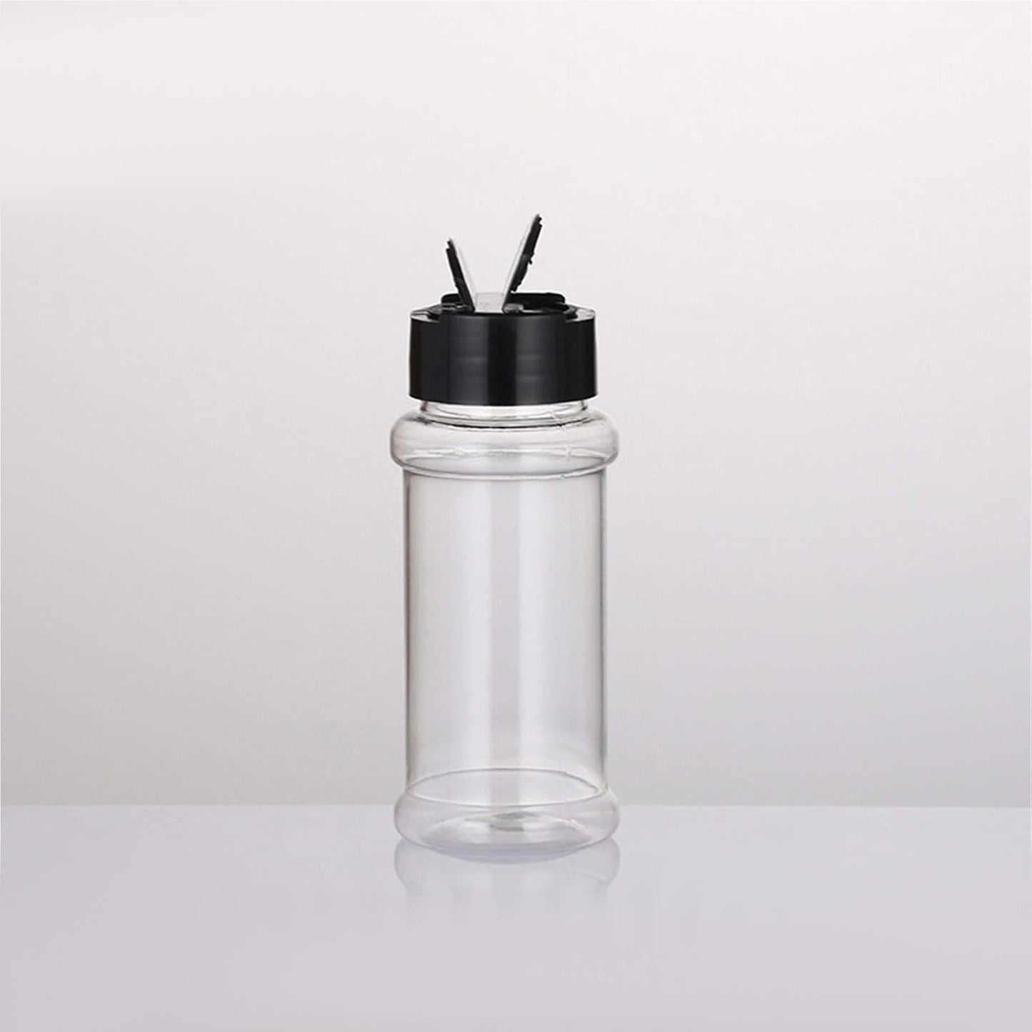 12 PACK - 3.3 Oz Plastic Spice Jars Bottles Containers with Black Screw Lids to Pour or Shake - Perfect for Storing Spice, Herbs and Powders - Lined Cap - BPA Free