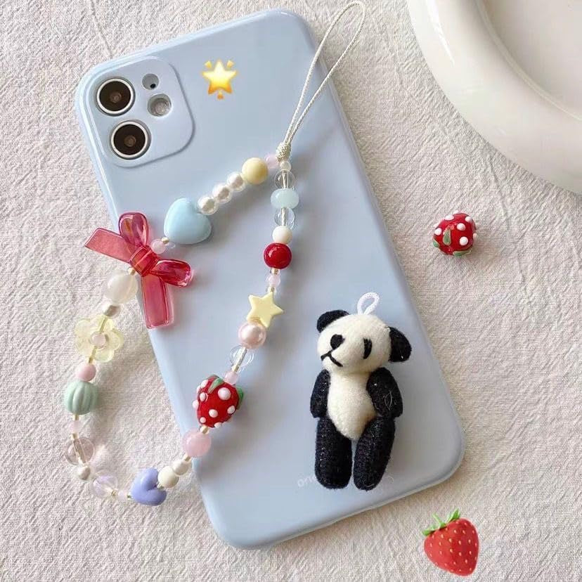 Strawberry Phone Charm Aesthetic Y2K Cell Phone Charms Strap Accessories for Keychain Camera