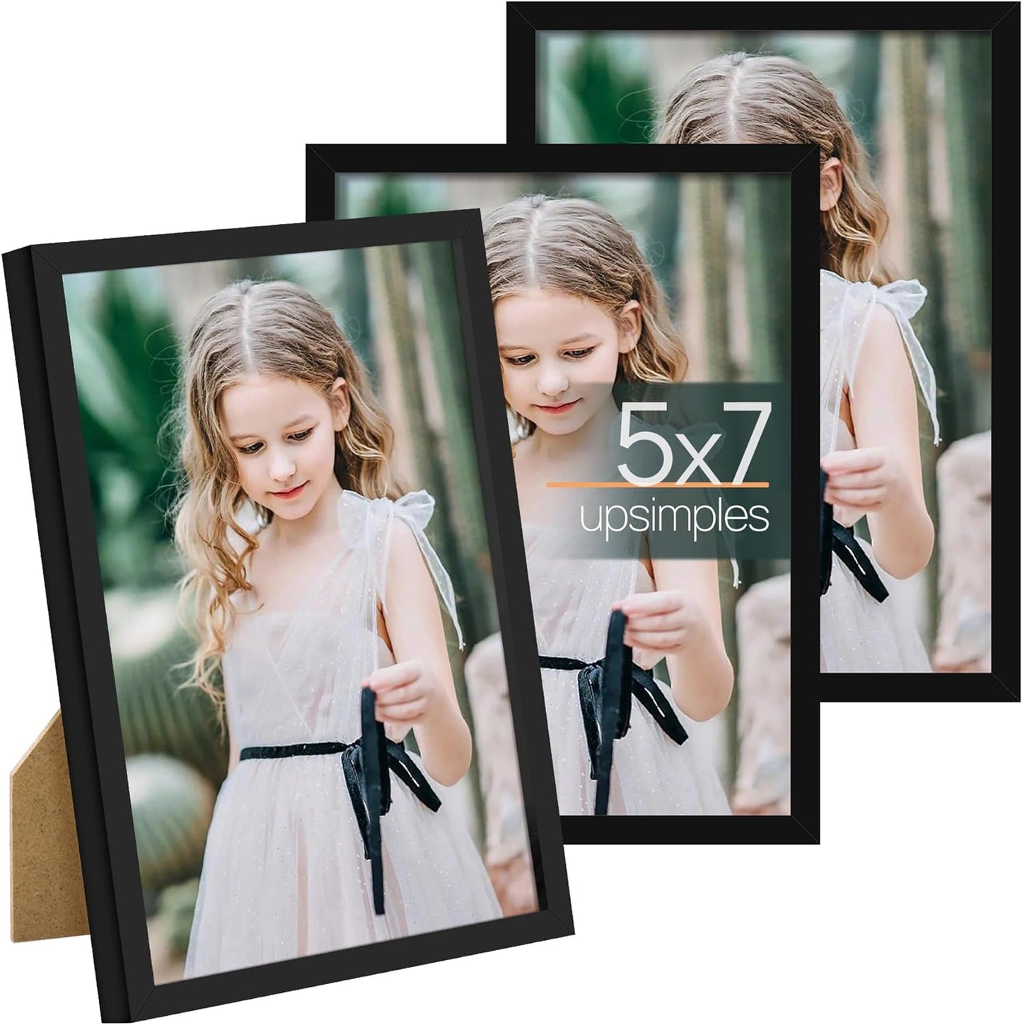 3 Pack 5X7 Picture Frame Bundle with 5X7 Brwon Frames