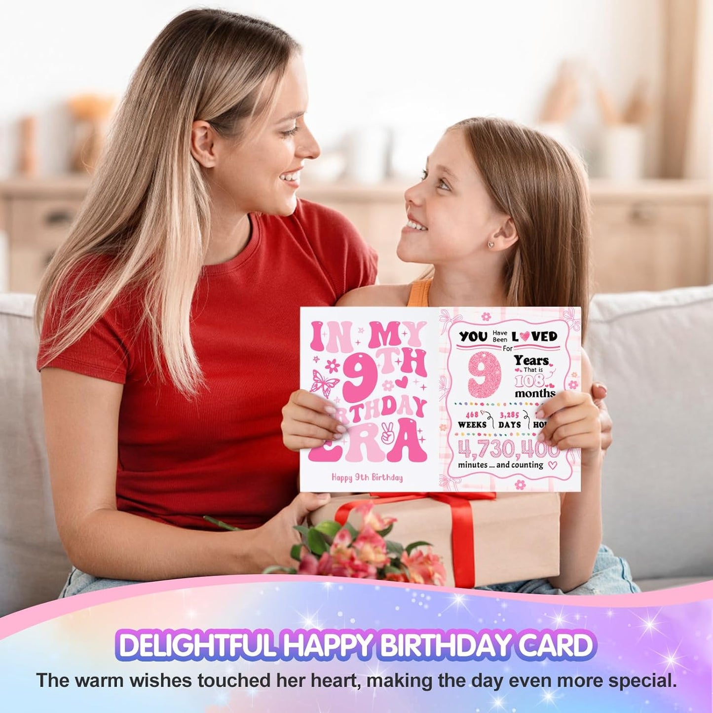9 Year Old Girl Birthday Gifts, Gifts for 9 Year Old Girls, Cool Happy 9Th Bday Gift Ideas for Daughter, Sister, Niece, Granddaughter, Top 9Th Birthday Decorations Gift for Teen Girls Basket 6 Pcs