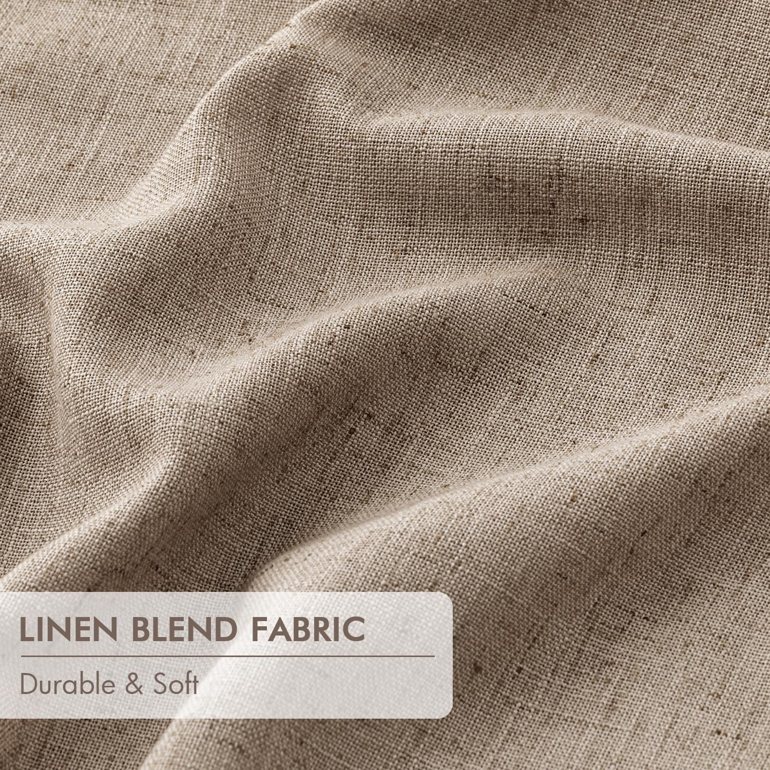 Copper Brown 100% Blackout Linen Pinch Pleated Curtains - Room Darkening Drapes for Bedroom and Living Room, 84 Inches Long, Set of 2 Panels with Pin Hooks