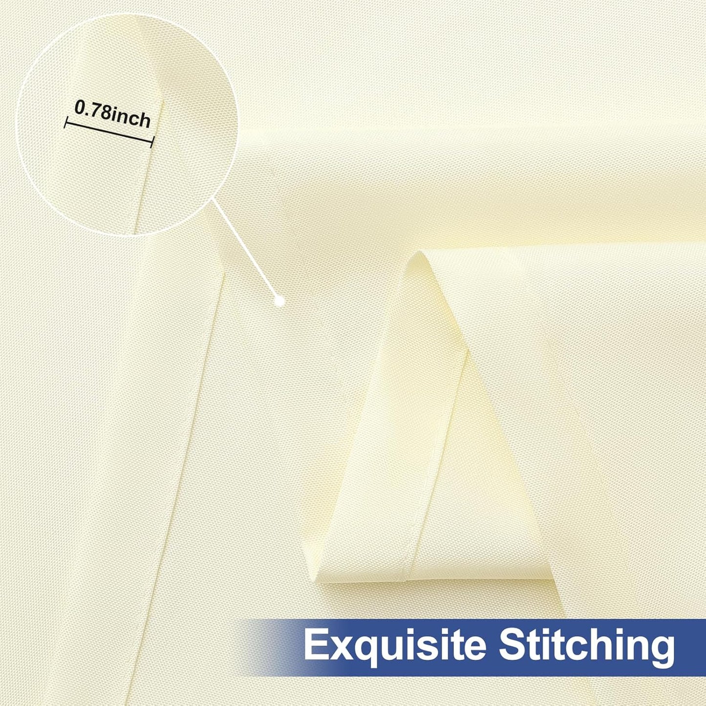 2 Pack Rectangle Table Cloth, Elastic Fitted Fabric Tablecloth Fits for 5 Foot Folding Tables, Washable Table Cover for Picnic, Camping, Indoor & Outdoor (Cream Yellow, 30" X 60")