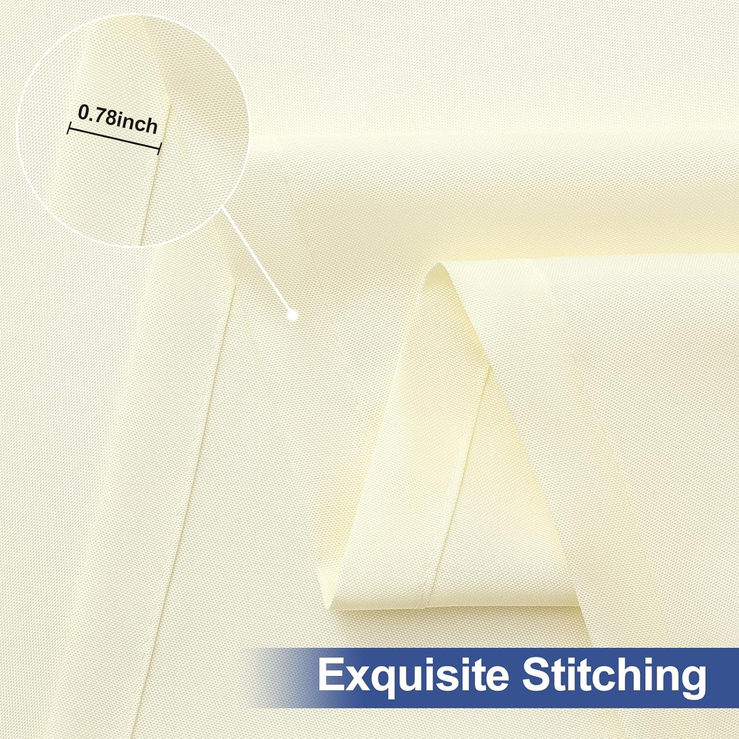 2 Pack Rectangle Table Cloth, Elastic Fitted Fabric Tablecloth Fits for 5 Foot Folding Tables, Washable Table Cover for Picnic, Camping, Indoor & Outdoor (Cream Yellow, 30" X 60")