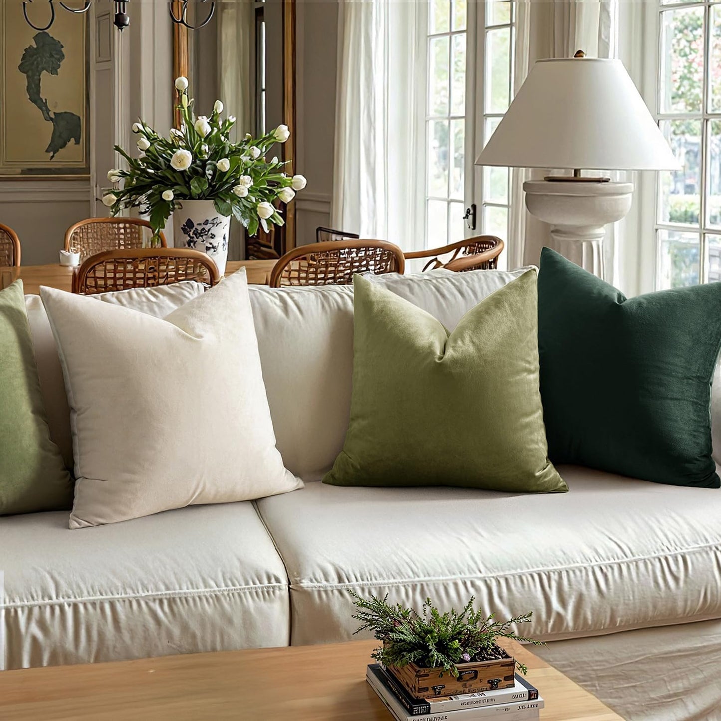 Set of 2 Velvet Soft Solid Decorative Square Throw Pillow Covers - 18x18 Inch (45x45 cm) for Sofa, Bedroom, Couch, and Car - Ideal for Christmas and Spring Decor
