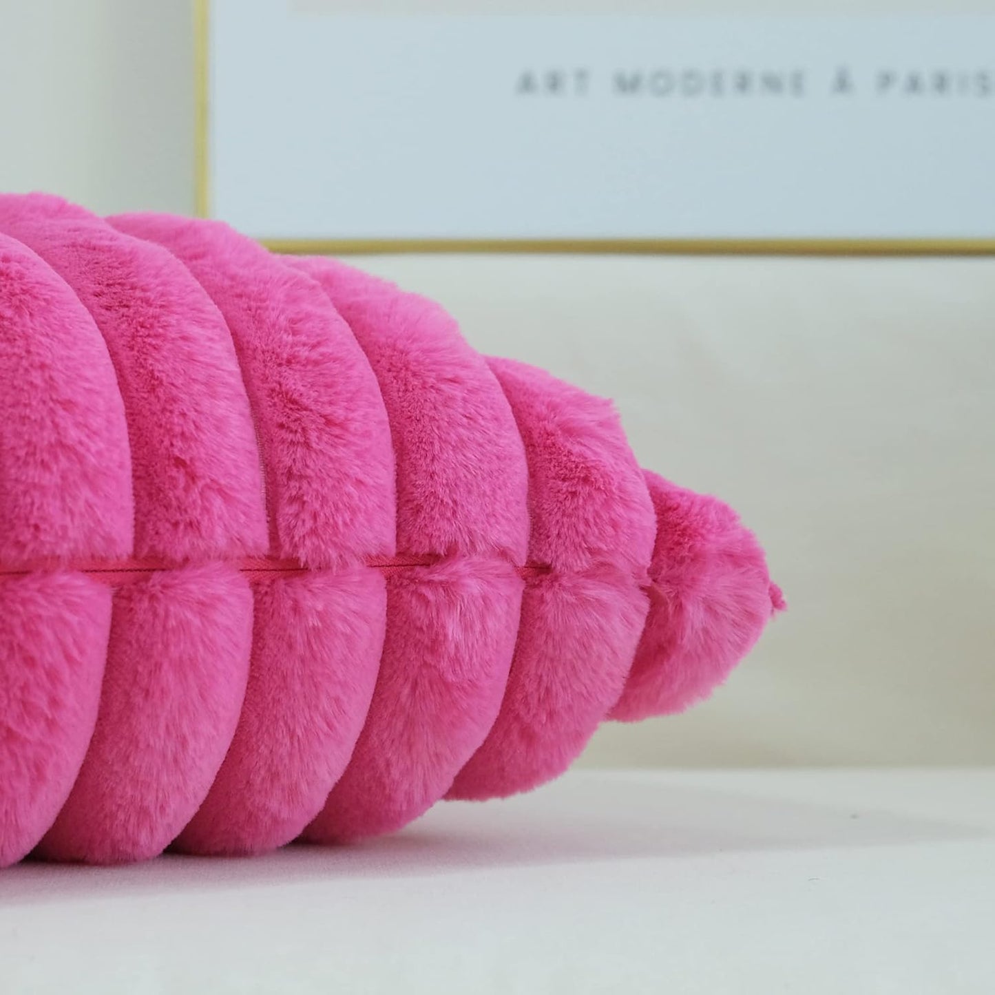 Pack of 2 Faux Fur Plush Decorative Throw Pillow Covers Couch Cushion Case Soft Pillowcases (Hot Pink, 20 X 20-Inch)