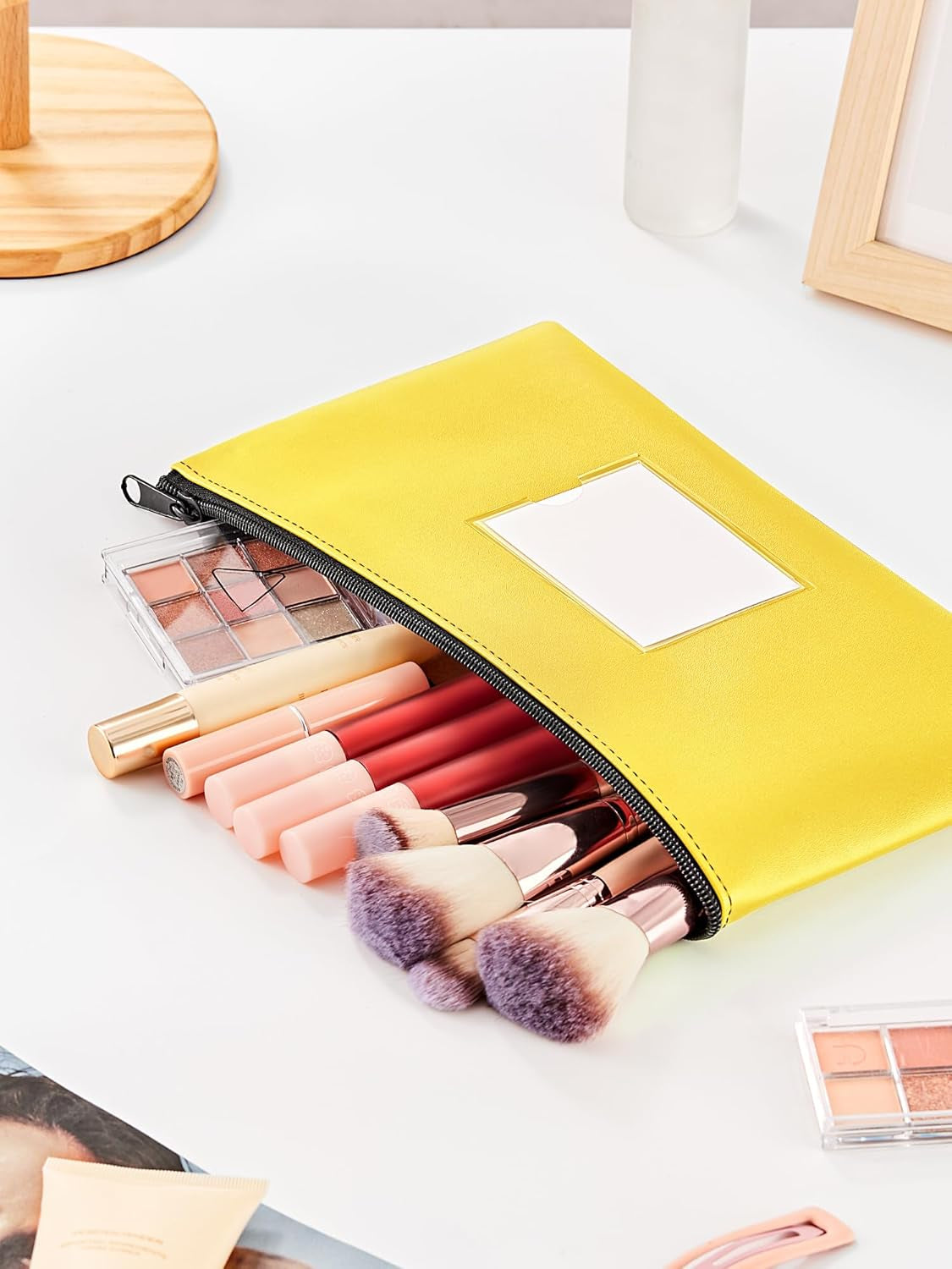 5-Pack Money Bags with Zipper, PU Leather Bank Deposit Bags, Waterproof Money Pouch for Organize Cash, Coins, Cosmetics, Invoice, Bills, Tools, 11.5 X 6.2 Inches, Macaroon Colors