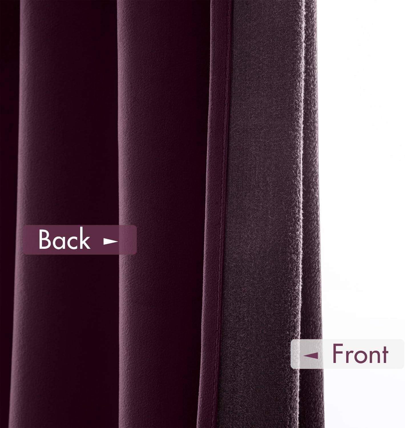 Purple Orchid Velvet Thermal Insulated Blackout Curtains - 84-Inch Drapes for Bedroom and Living Room, Set of 2 with Rod Pocket Design