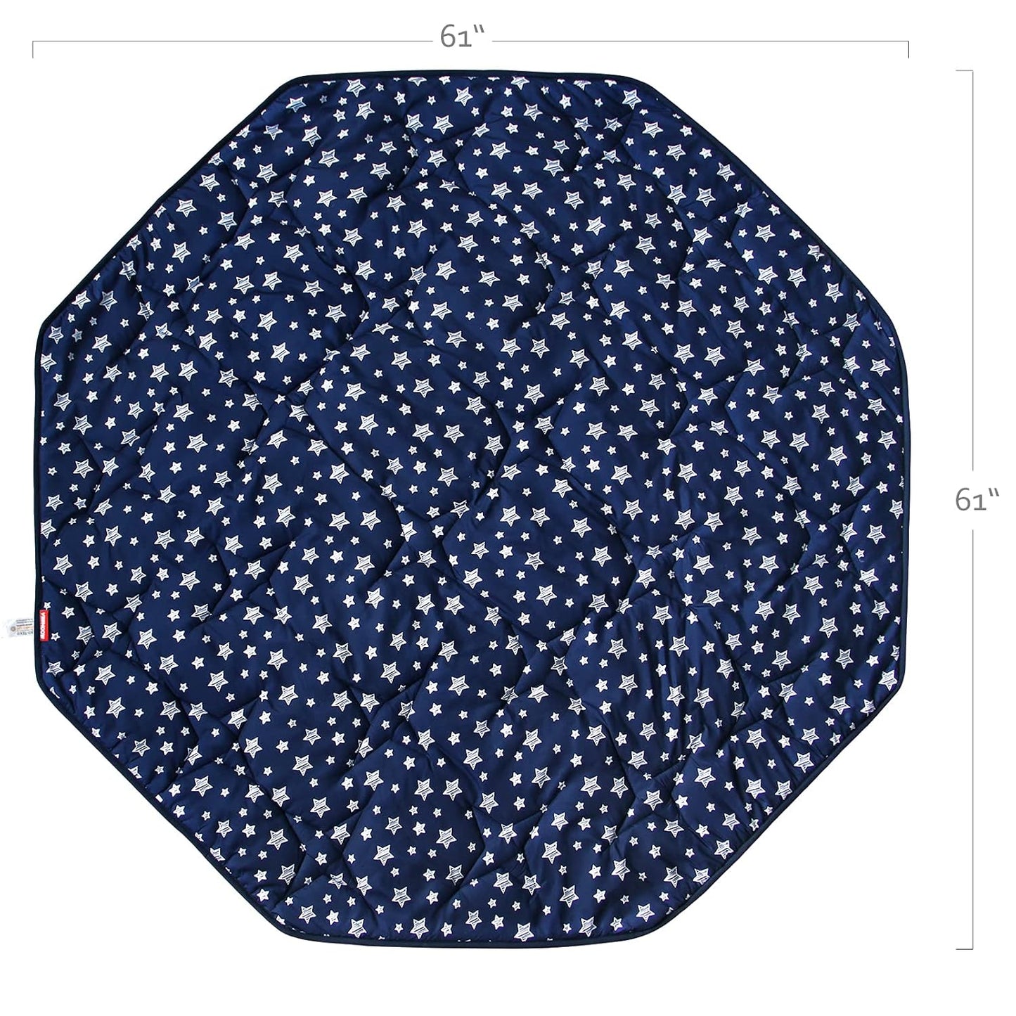Playpen Mat 8 Panel Navy Fits for Regalo My Play Deluxe Extra Large Portable Play Yard, Non Slip Baby Octagon Playpen Mattress Pad, Navy Star Print Playard Pad