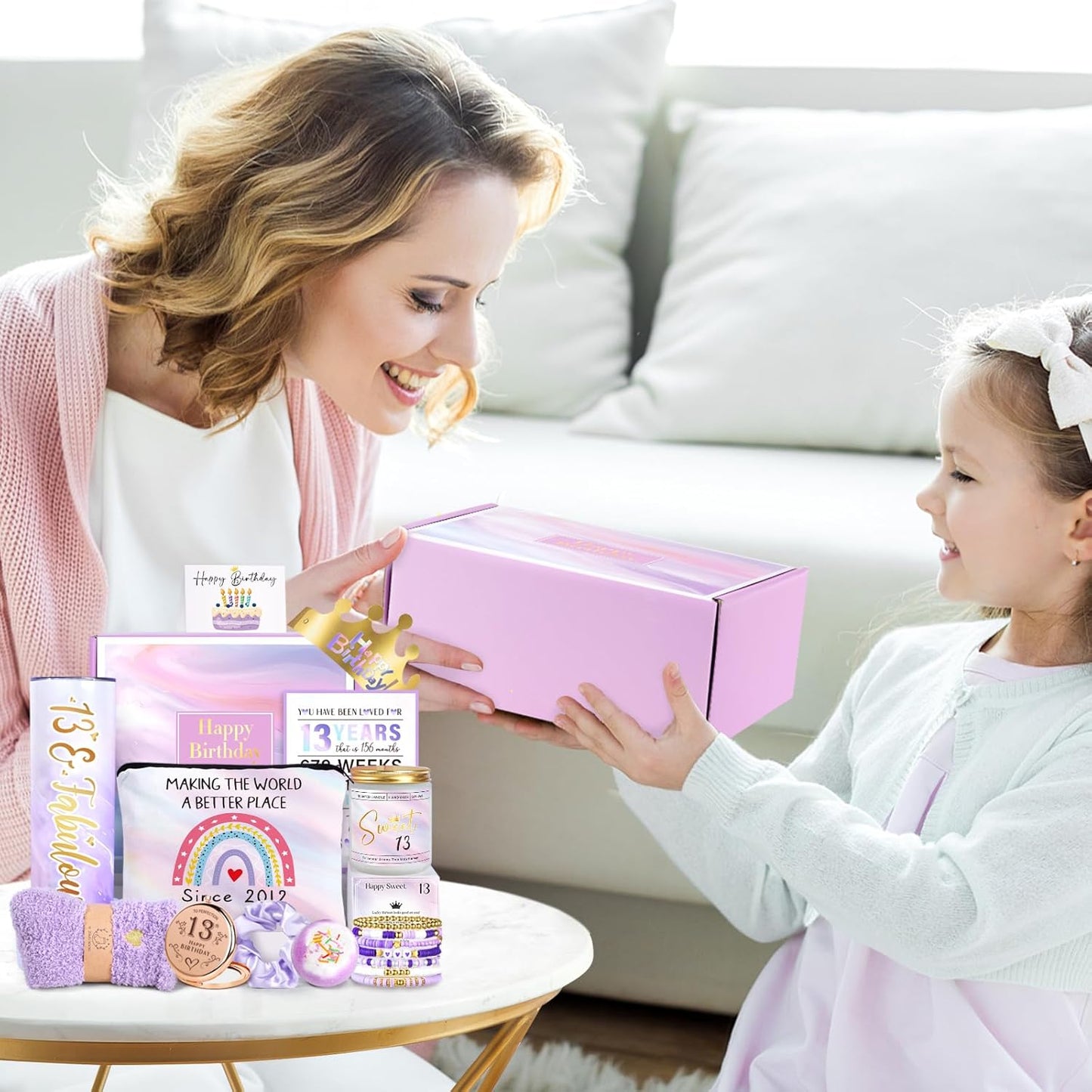13Th Birthday Gifts for Girls, Gifts for 13 Year Old Birthday Girl, 11PCS Unique 13Th Birthday Gifts Ideas for Her, Daughter, 13 Fabulous Gifts, 13Th Birthday Decorations for Girls, 13Th Purple Gifts
