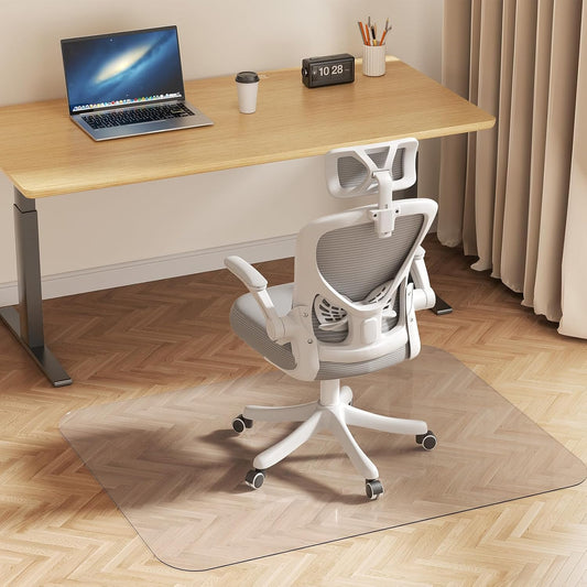 Office Chair Mat for Hardwood Floor, 30"×48" Office Computer Desk Chair Mat, Transparent PVC Heavy Duty Floor Protector Mats for Rolling Chairs, Not for Carpets