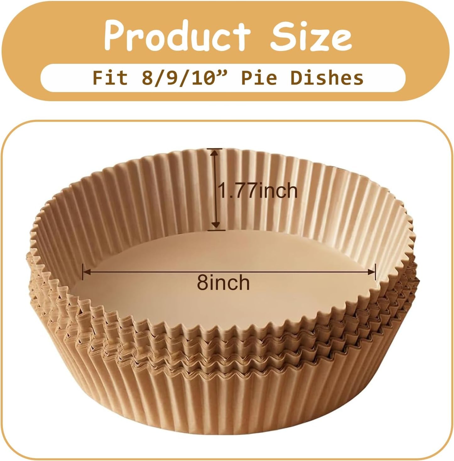 100Pcs Parchment Paper for Pie Weights and Pans, Pie Crust Weights for Blind Baking Blind Protector Pie Making Accessories