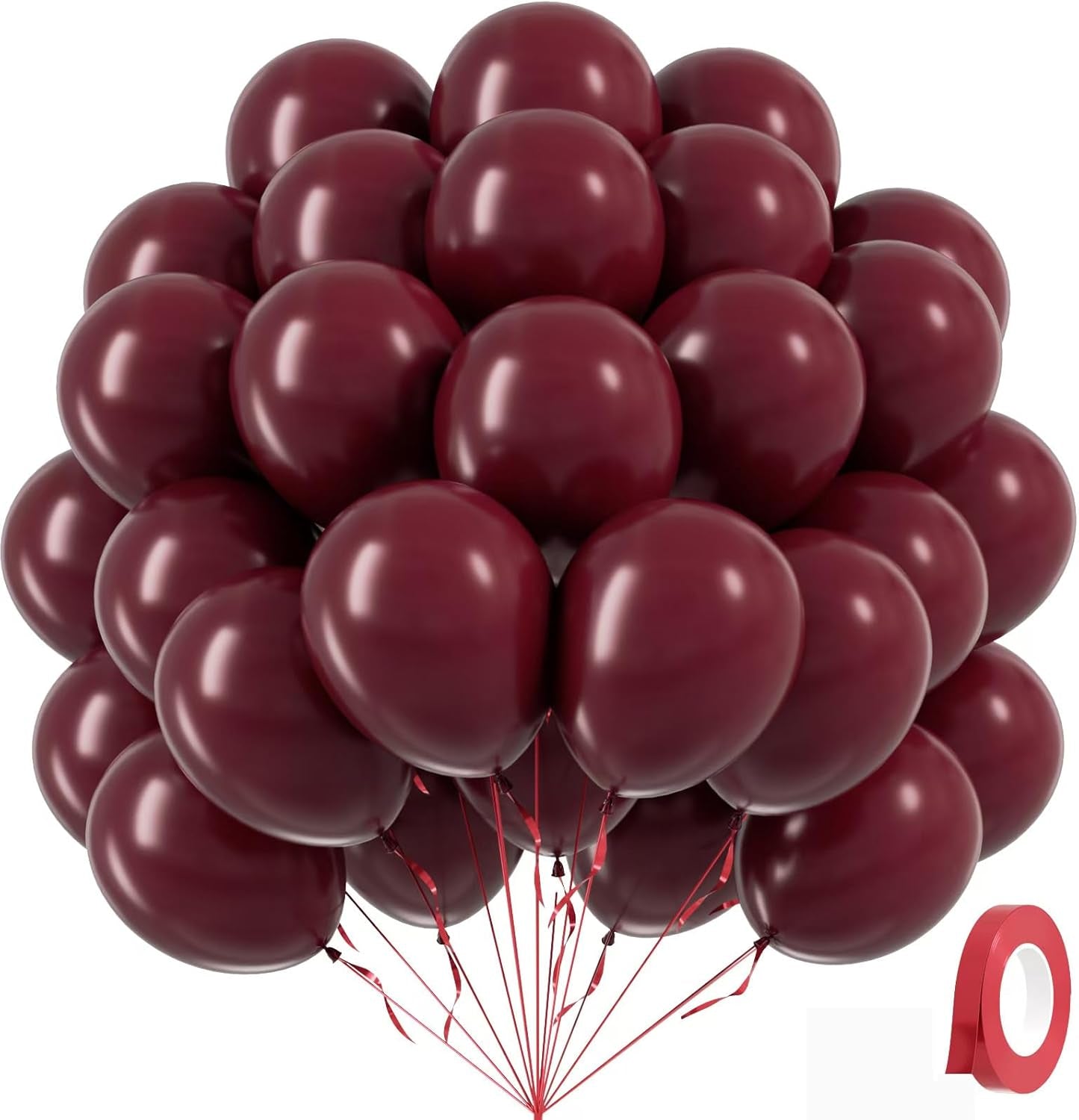 Burgundy Balloons 12 Inch, Maroon Balloons 50Pcs Party Balloons for Birthday Graduation Wedding Baby Shower Valentine'S Day Party Decorations