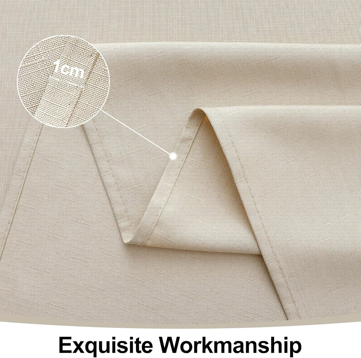 Rectangle Table Cloth Linen Textured, Waterproof Spillproof Anti-Wrinkle Burlap Tablecloth, Washable Decorative Fabric Table Cover for Dining, Party, Banquet, 52 X 70 Inch, Beige