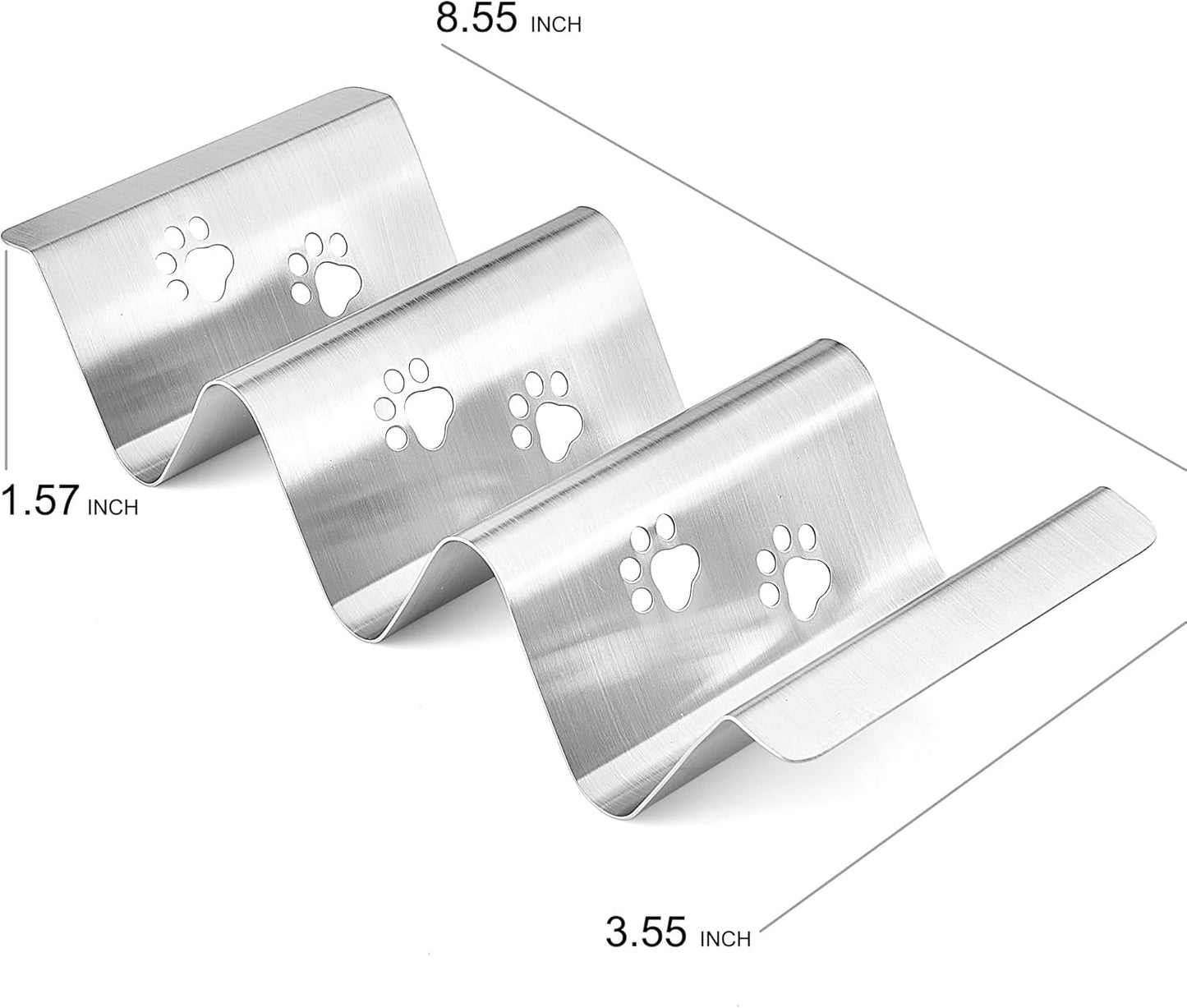 Mini Taco Holders Set of 6 Stainless Steel Taco Holder for Kids Taco Night - Premium Easy to Use and Clean Taco Stand for 3 Soft Hard Shell Tacos - Perforated with Bear Paw