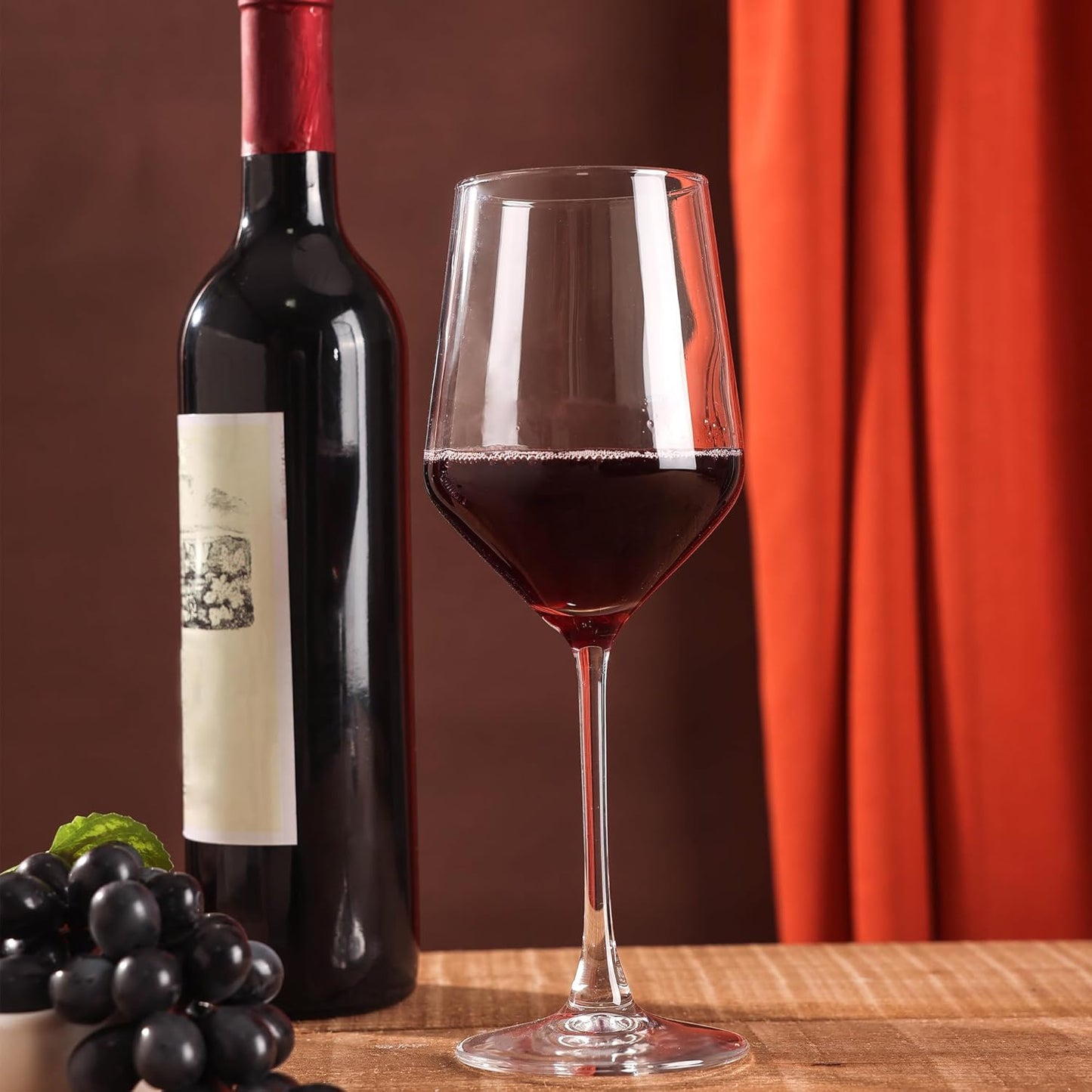 Set of 8 Red Bordeaux Wine Glasses - 17 Oz Ideal for Weddings and Housewarming Gifts