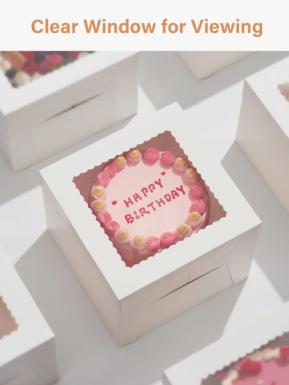 10 Sets Cake Boxes with Cake Boards, 10X10X8 Inch White Tall Cardboard Containers for Multi-Layer Desserts, Perfect for Decorating, Mother'S Day & Bakery Use